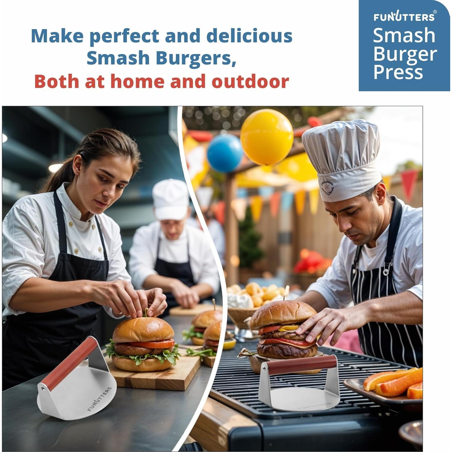 Prensa para Hamburguesas Funutters 6" Acero Inoxidable 304