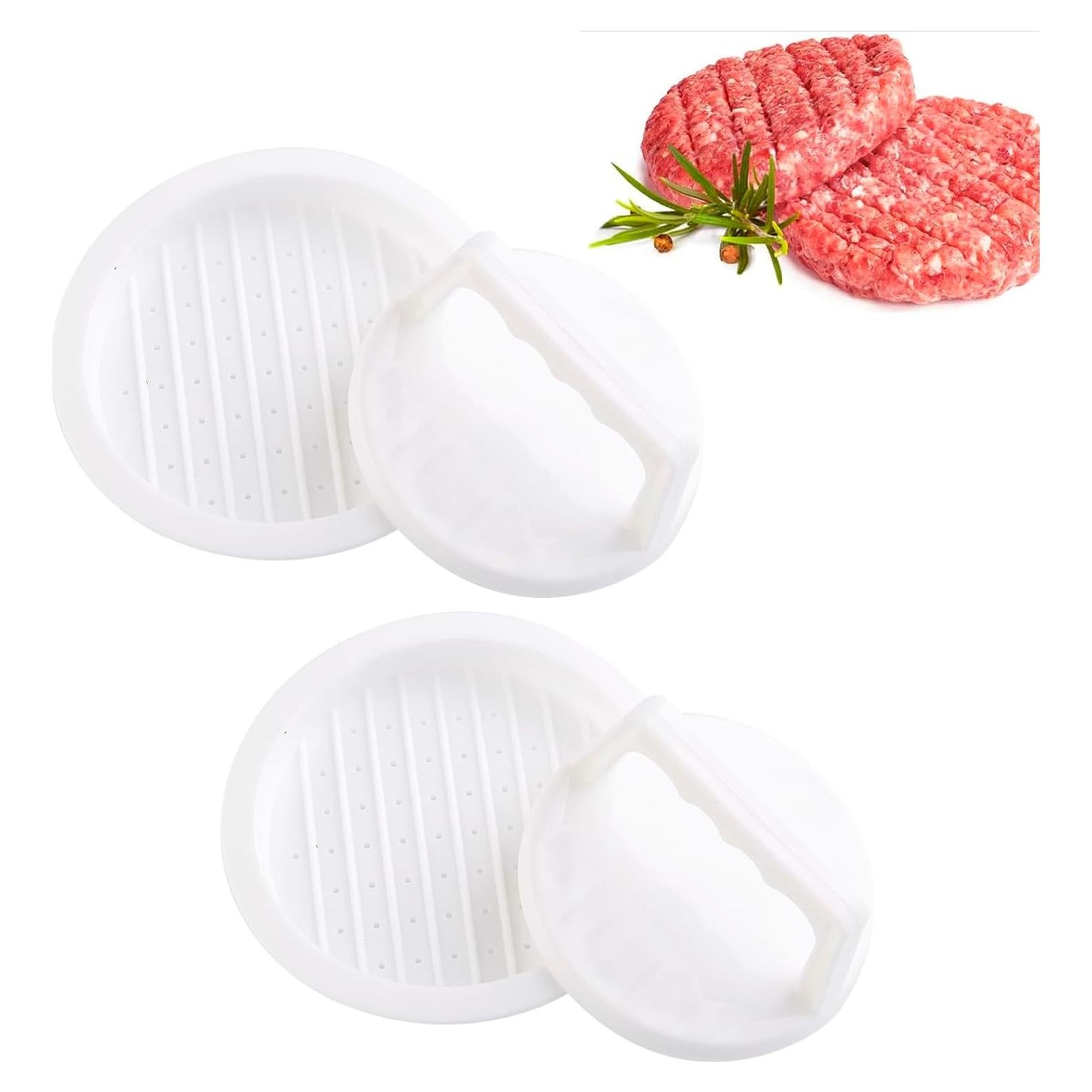 Prensa de Hamburguesas HiempTru 2 Piezas Antiadherente Blanco