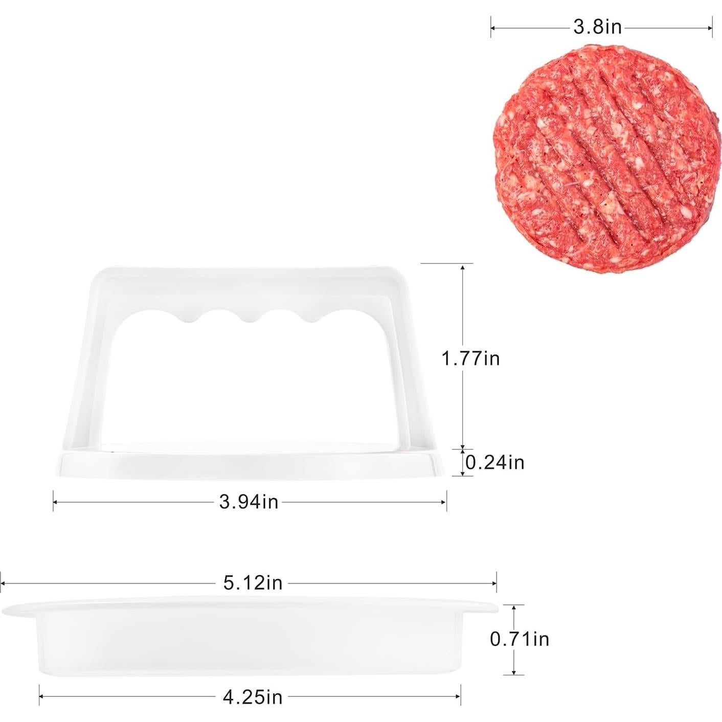 Prensa de Hamburguesas HiempTru 2 Piezas Antiadherente Blanco