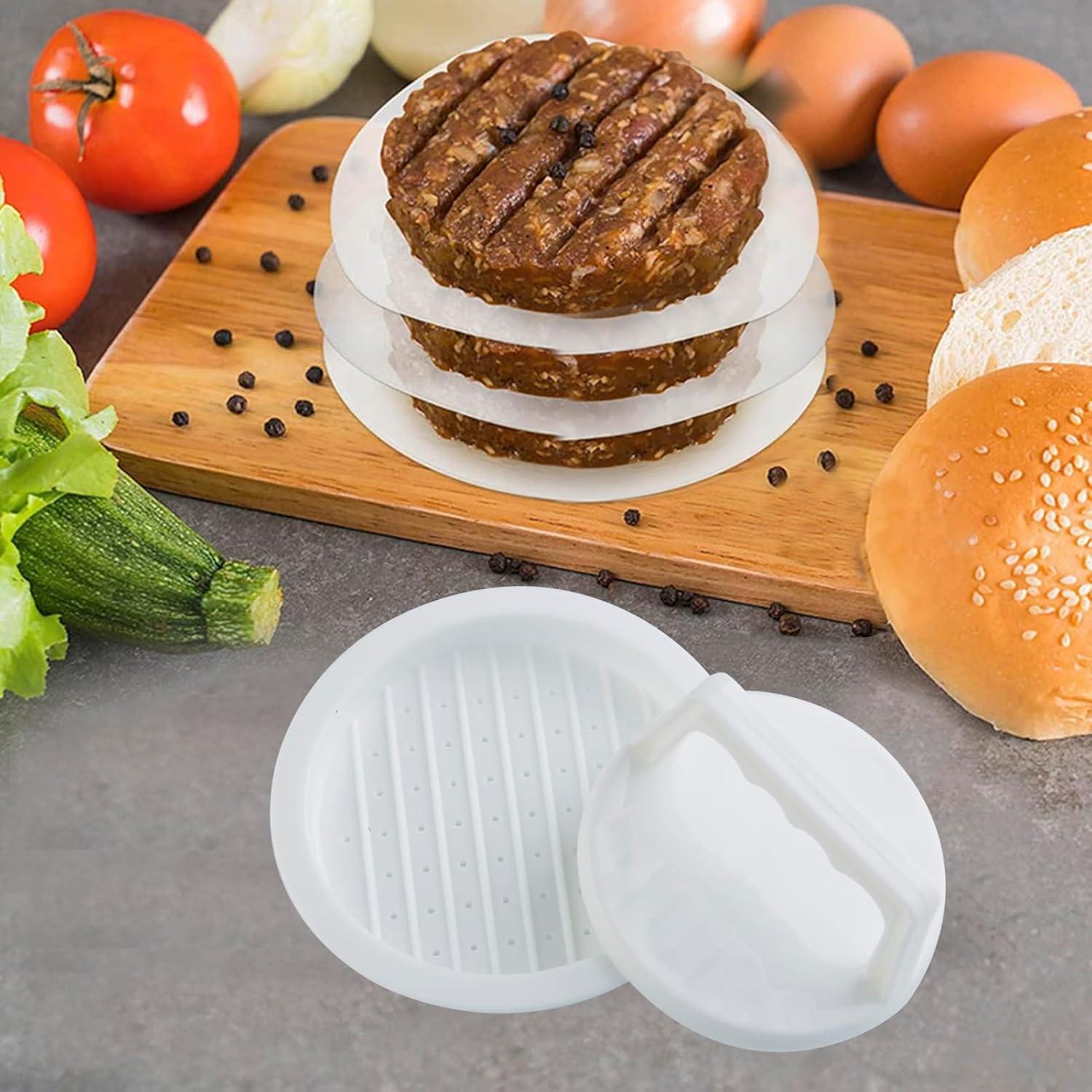 Prensa de Hamburguesas HiempTru 2 Piezas Antiadherente Blanco