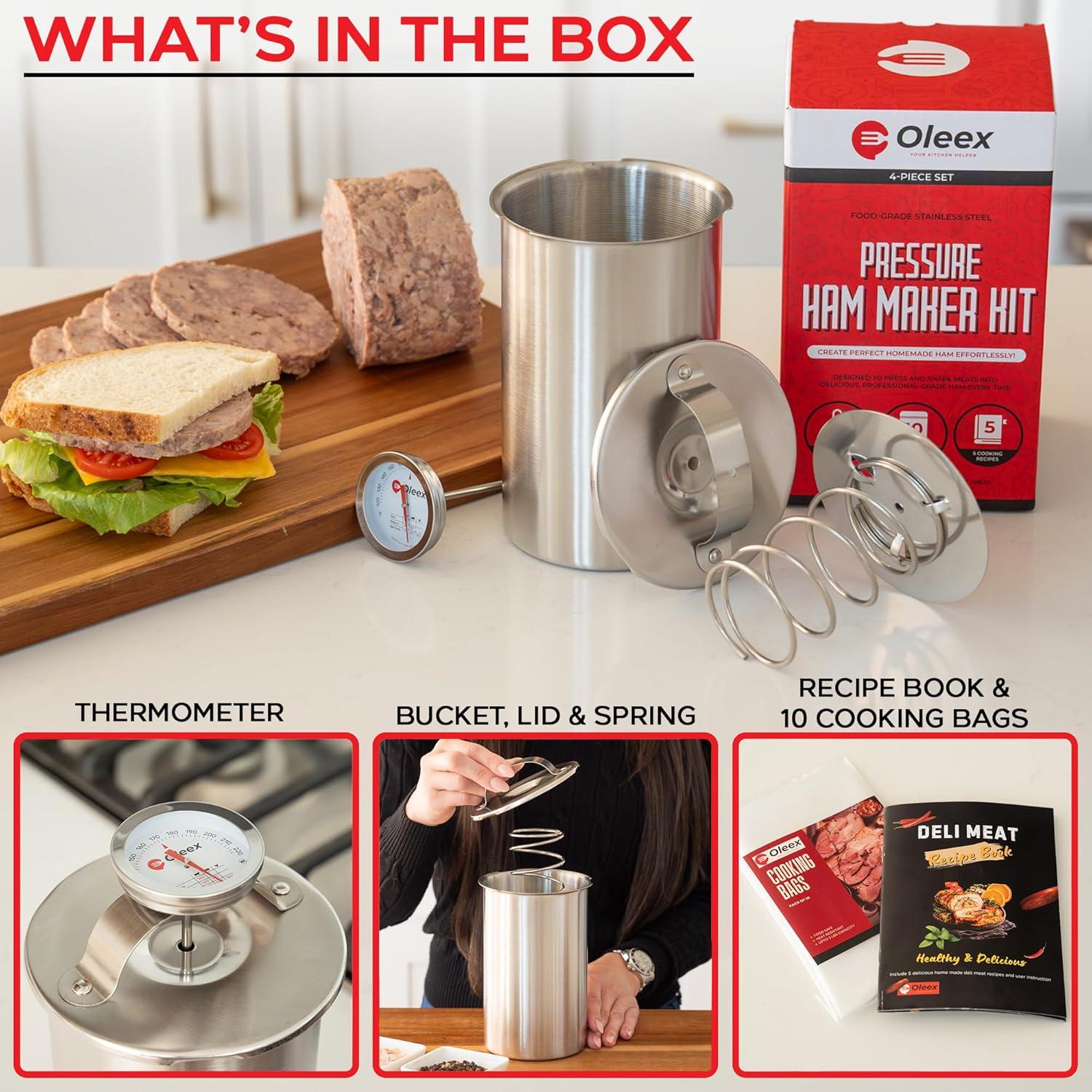 Molde de Prensa de Carne Oleex - Acero Inoxidable, 11.18x20.07cm