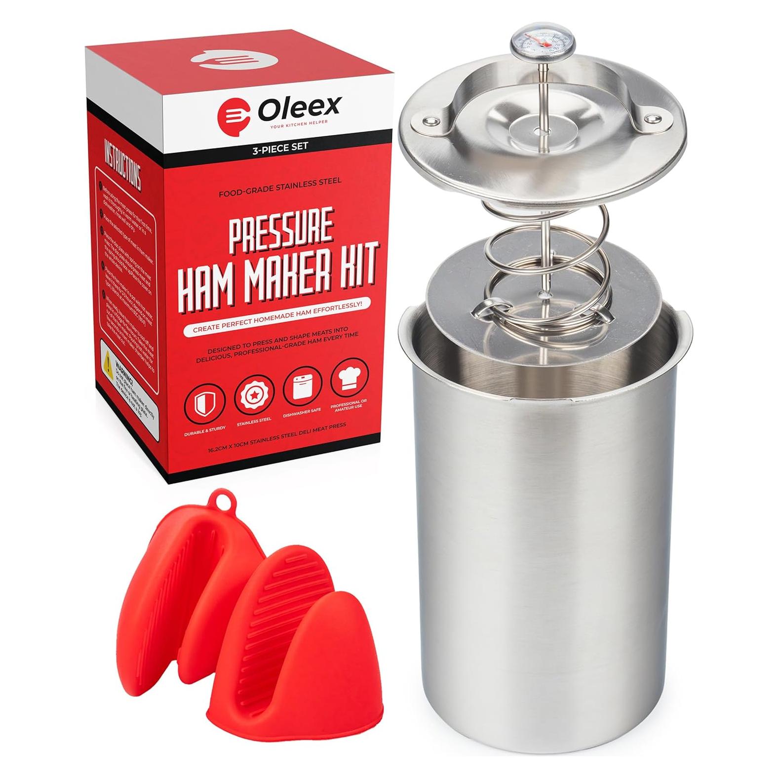 Molde Prensa de Carne Oleex Acero Inoxidable 9.8x16.6cm