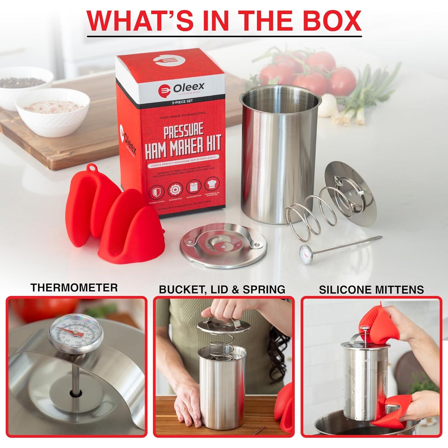 Molde Prensa de Carne Oleex Acero Inoxidable 9.8x16.6cm