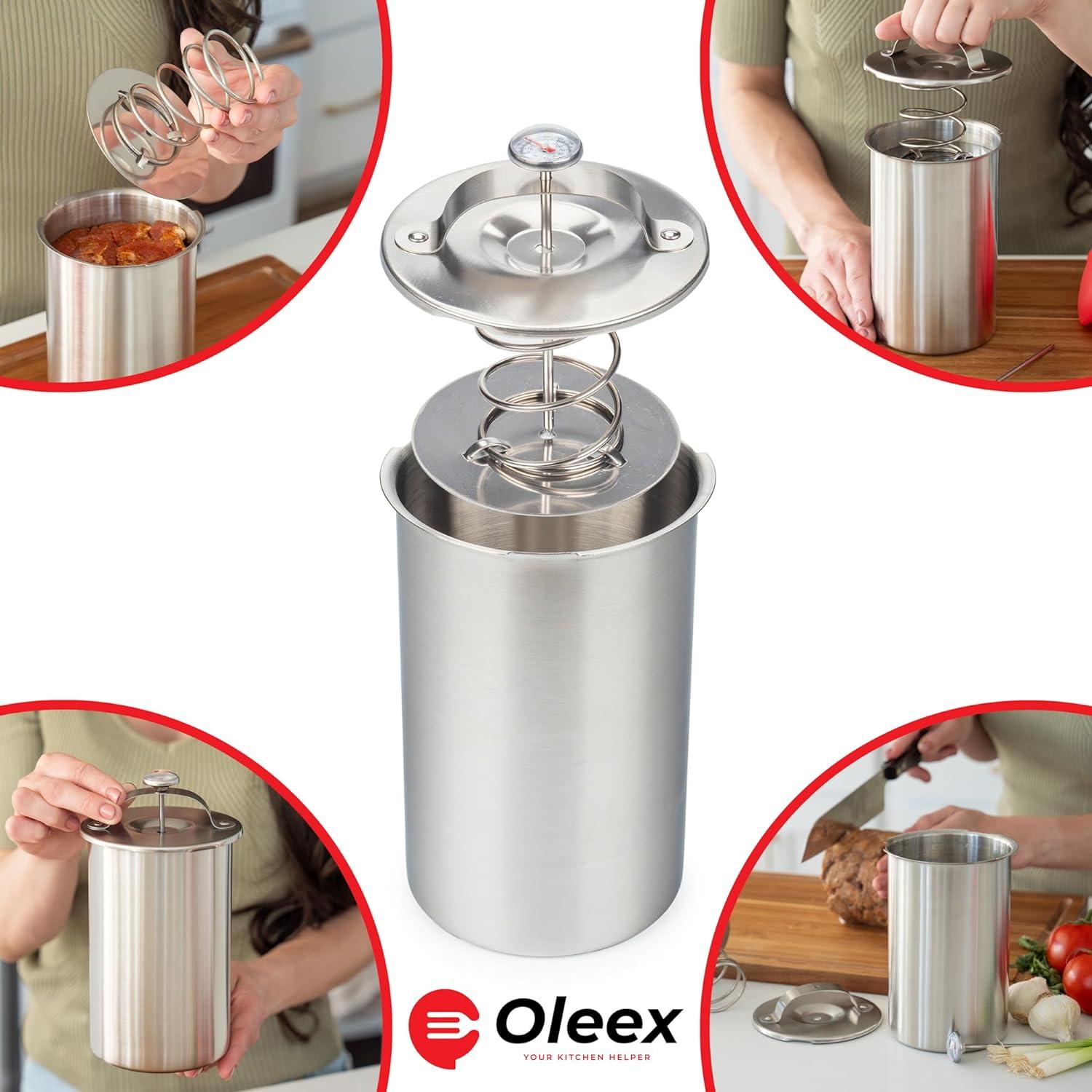 Molde Prensa de Carne Oleex Acero Inoxidable 9.8x16.6cm