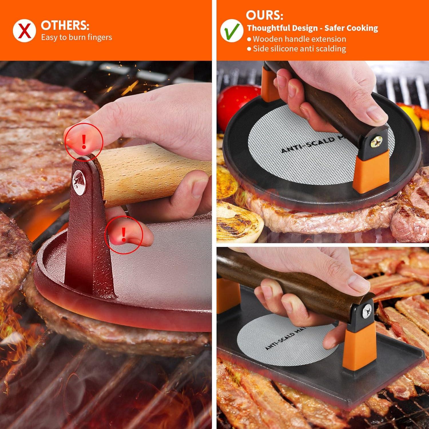 Kit de Prensa para Hamburguesas GGC Hierro Fundido 2 Piezas