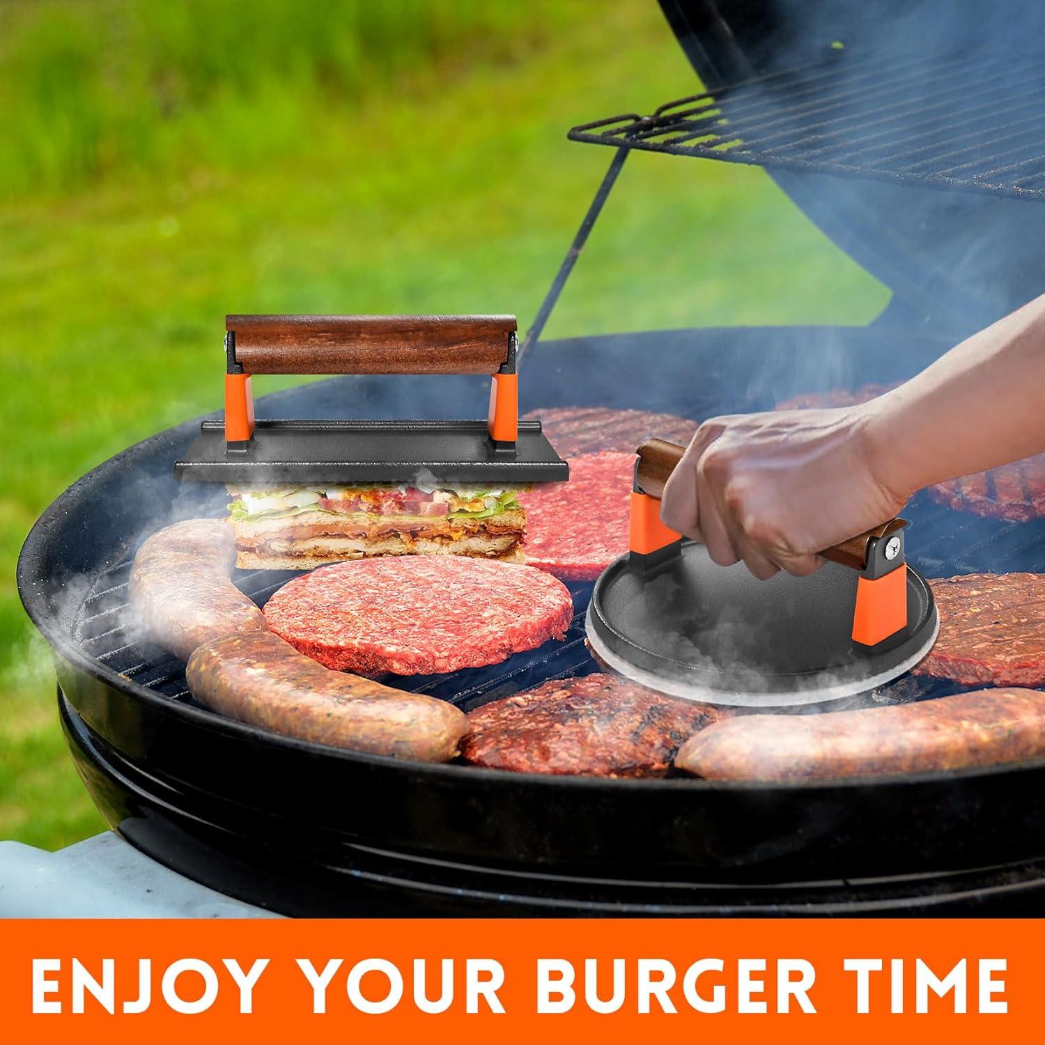 Kit de Prensa para Hamburguesas GGC Hierro Fundido 2 Piezas