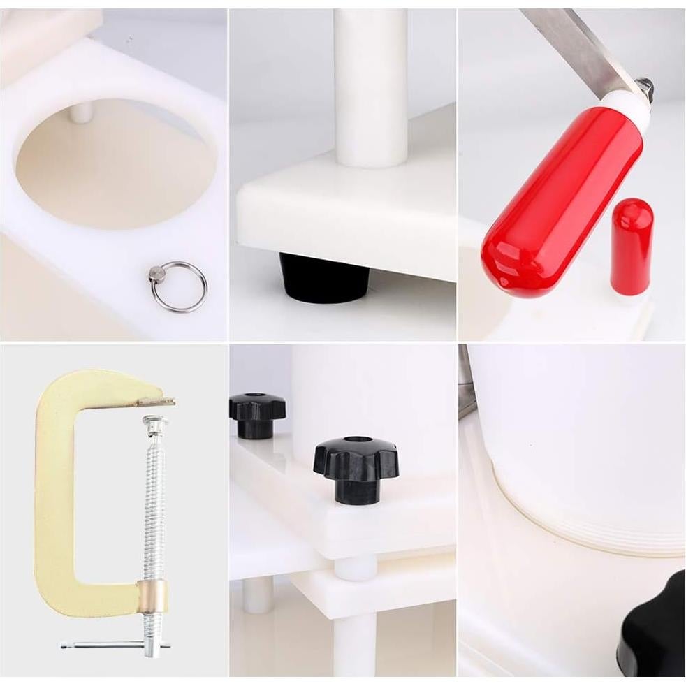 Prensa Manual de Hamburguesas Huanyu 6 Piezas 13 cm PE/Acero Inoxidable