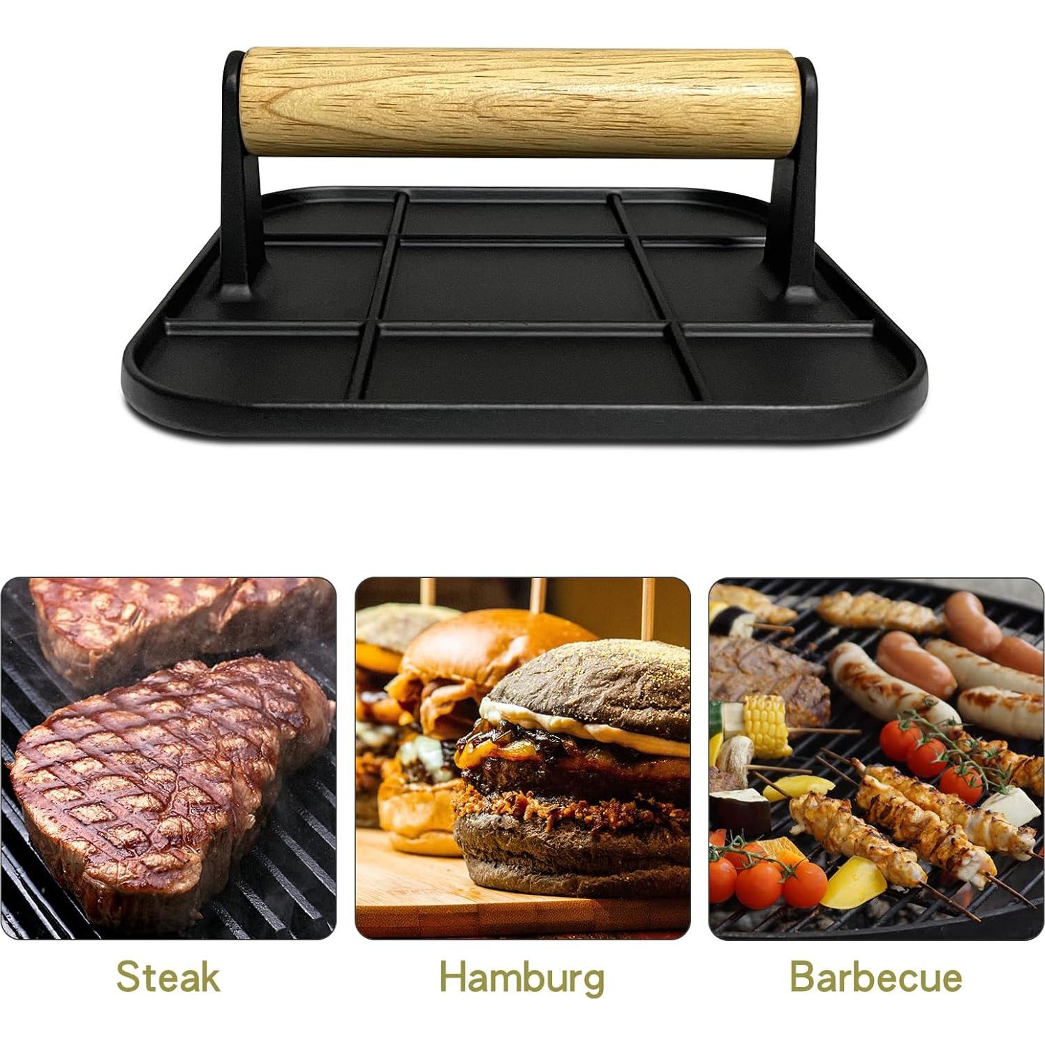 Prensa de Hamburguesas Cuadrada LEAYATST 15.7 cm Aluminio