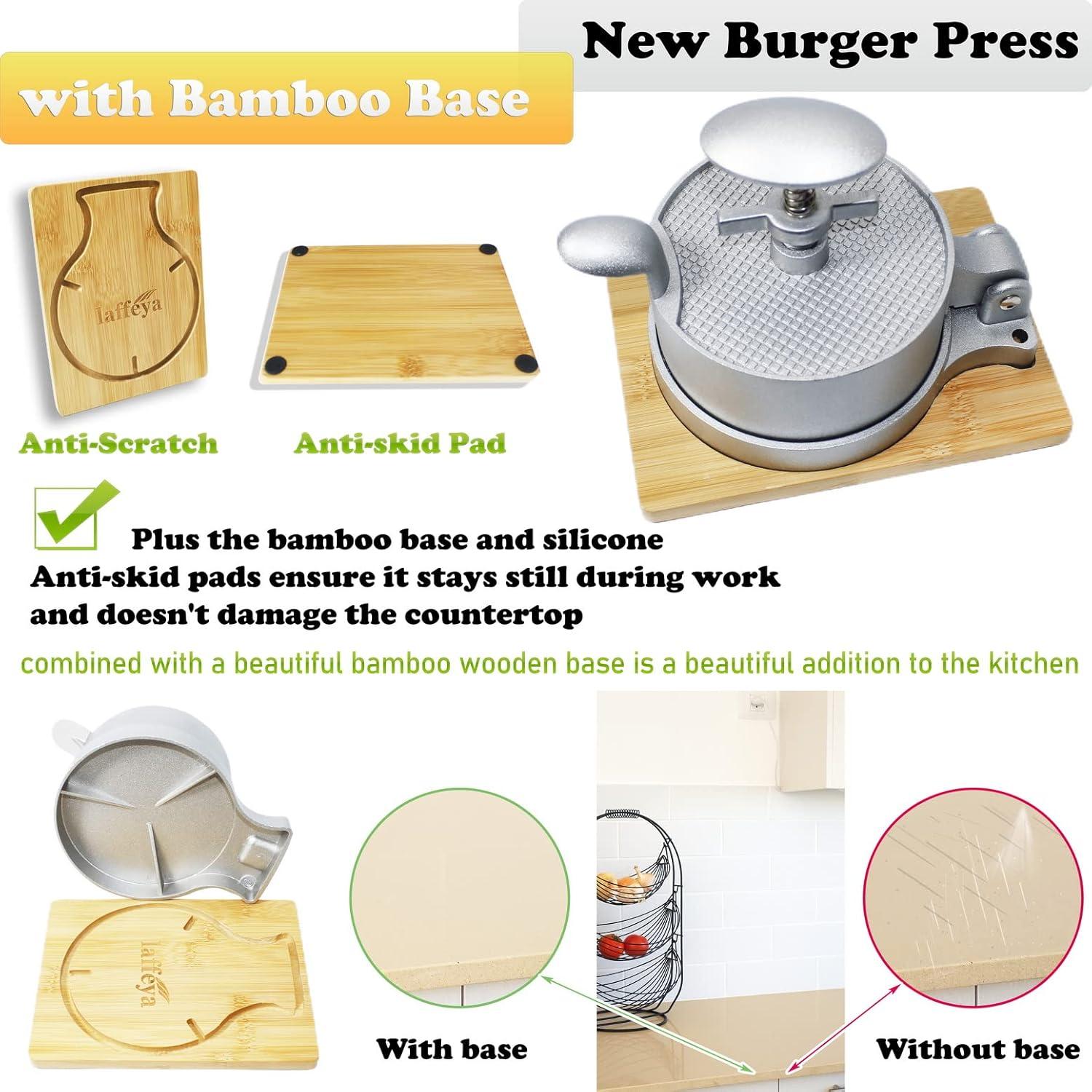 Prensa de Hamburguesas Laffeya Ajustable con Resorte 1.27 a 3.81 cm