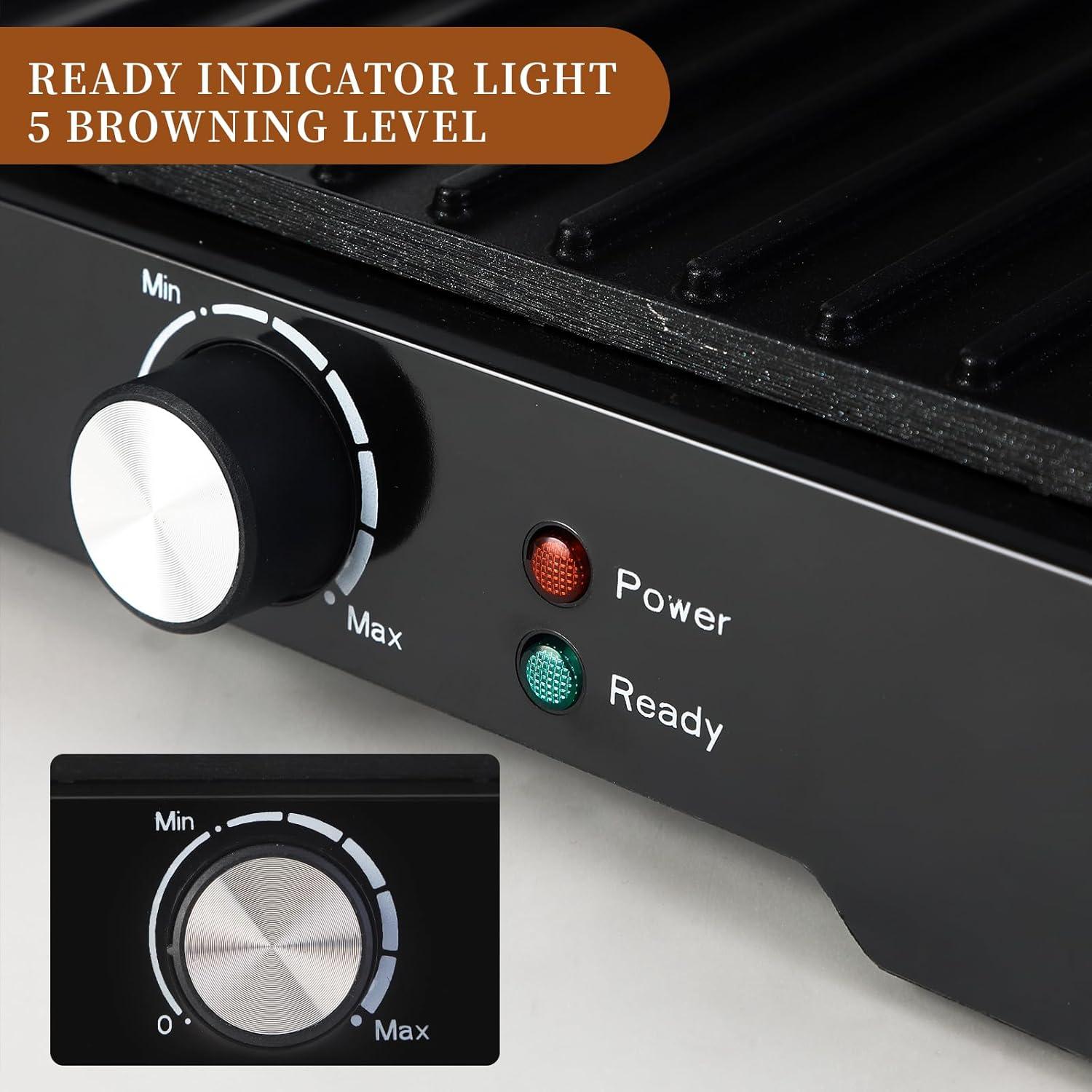 Prensa Panini Grill UVFAST JK-308M 3 en 1 Antiadherente Negro