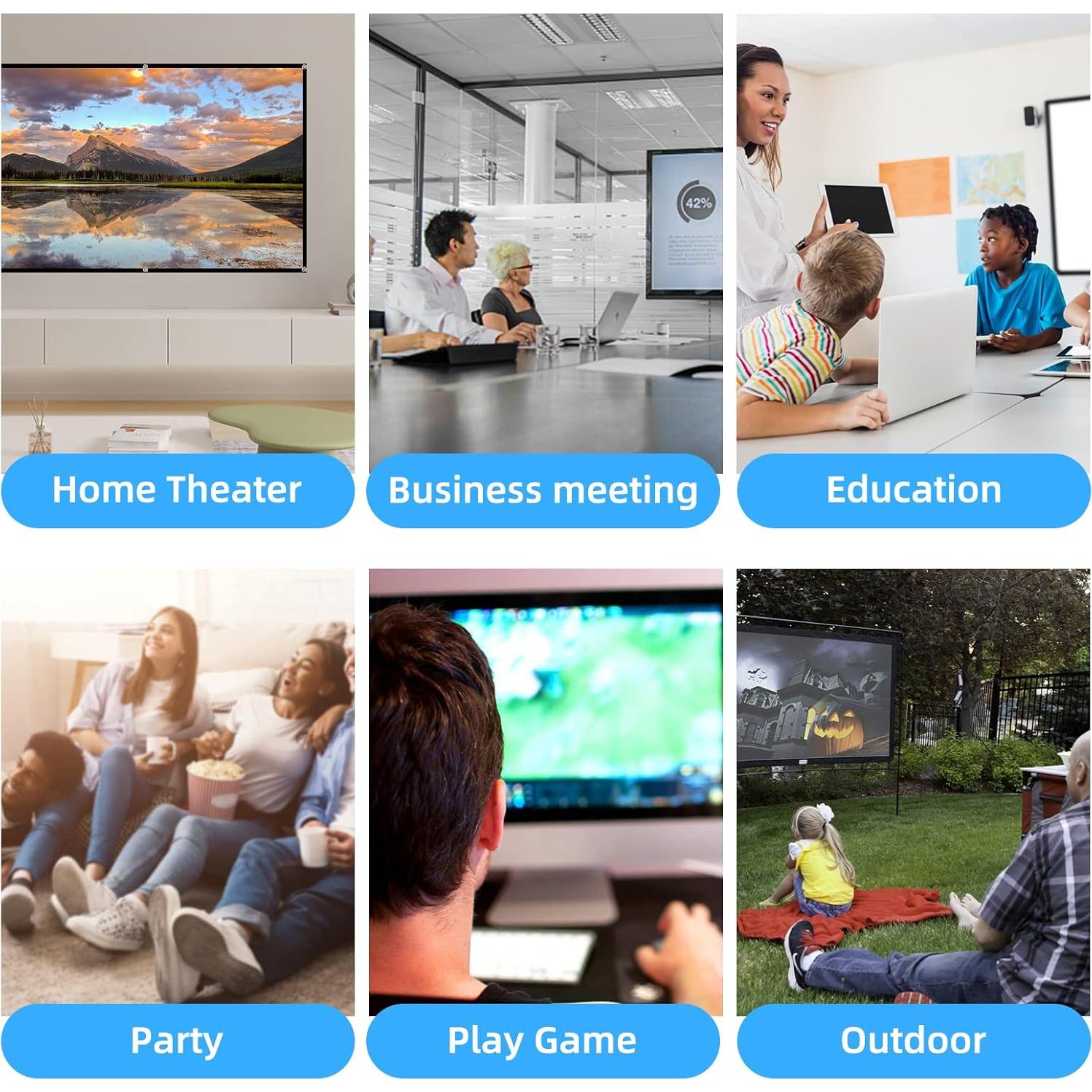 Pantalla de proyector HUANYINGBJB 120" HD Plegable Doble Cara