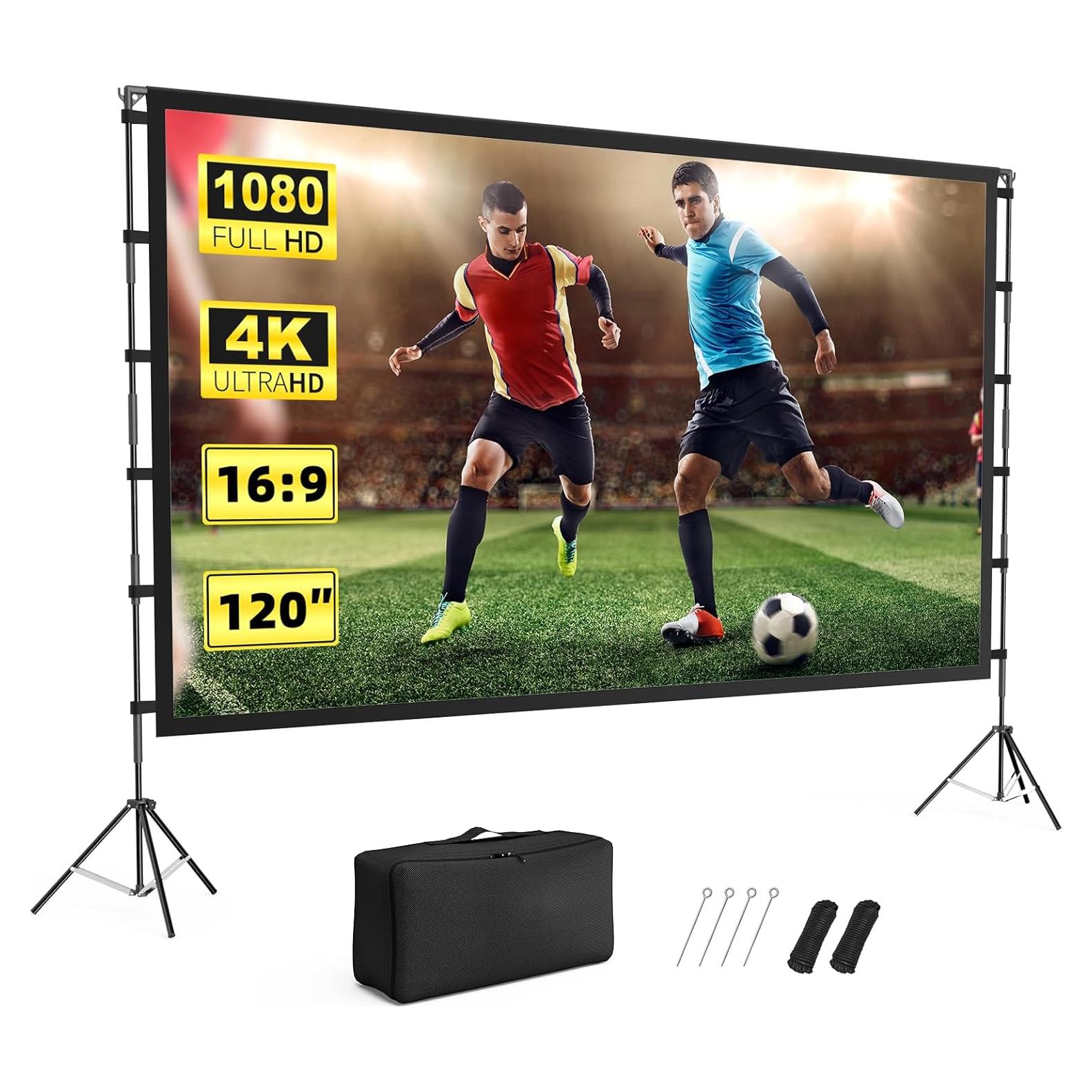 Pantalla de Proyector Vamvo 120" (304.8 cm) Plegable con Soporte