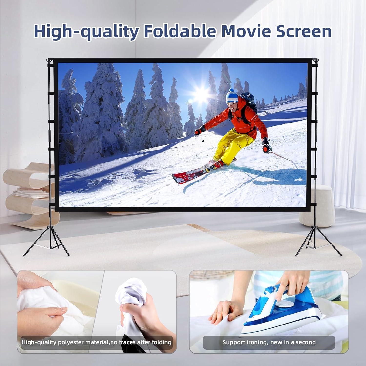 Pantalla de Proyector Vamvo 120" (304.8 cm) Plegable con Soporte