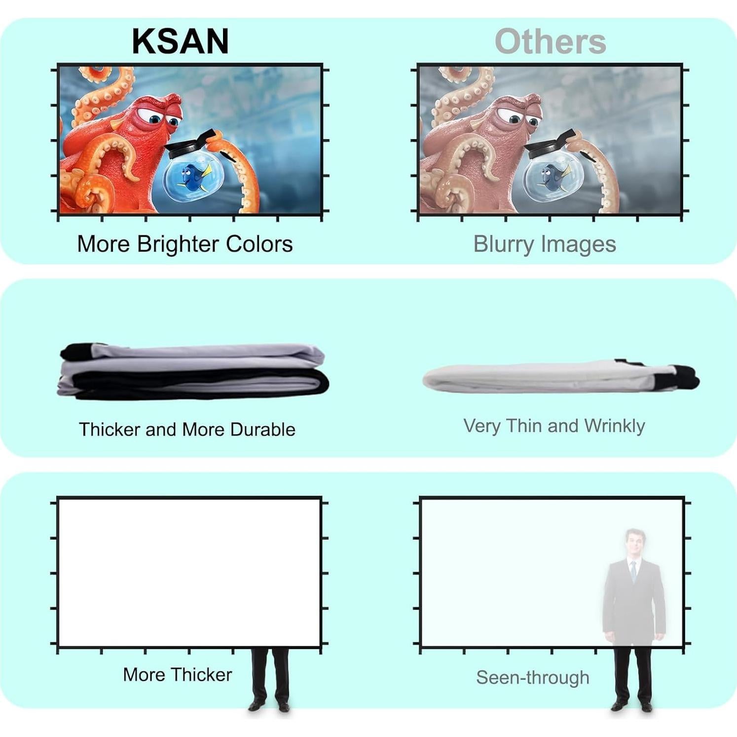 Pantalla de Proyección KSAN M5120 120" Plegable con Soporte