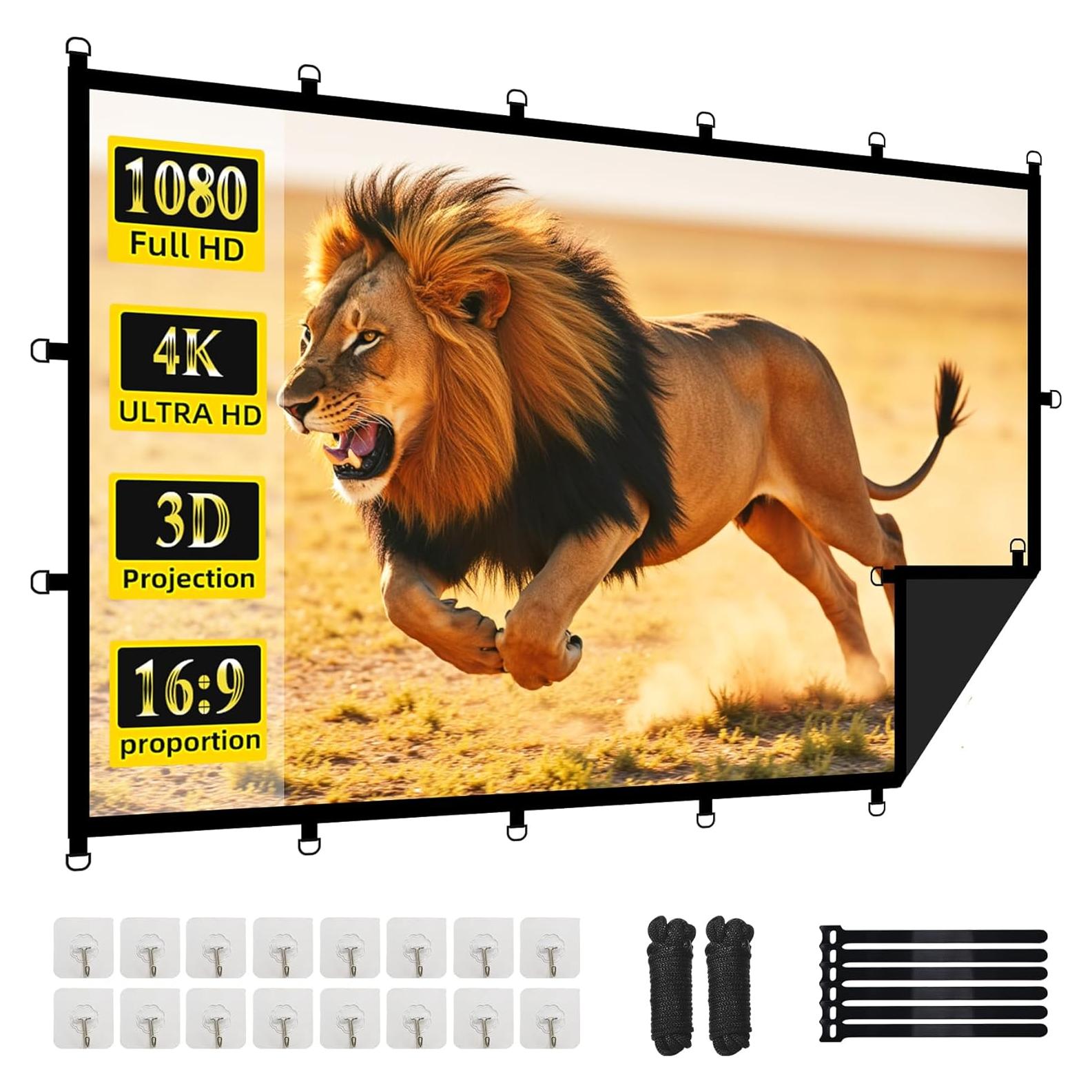 Pantalla de Proyector OKEDUO 120 Pulgadas Plegable 4K HD