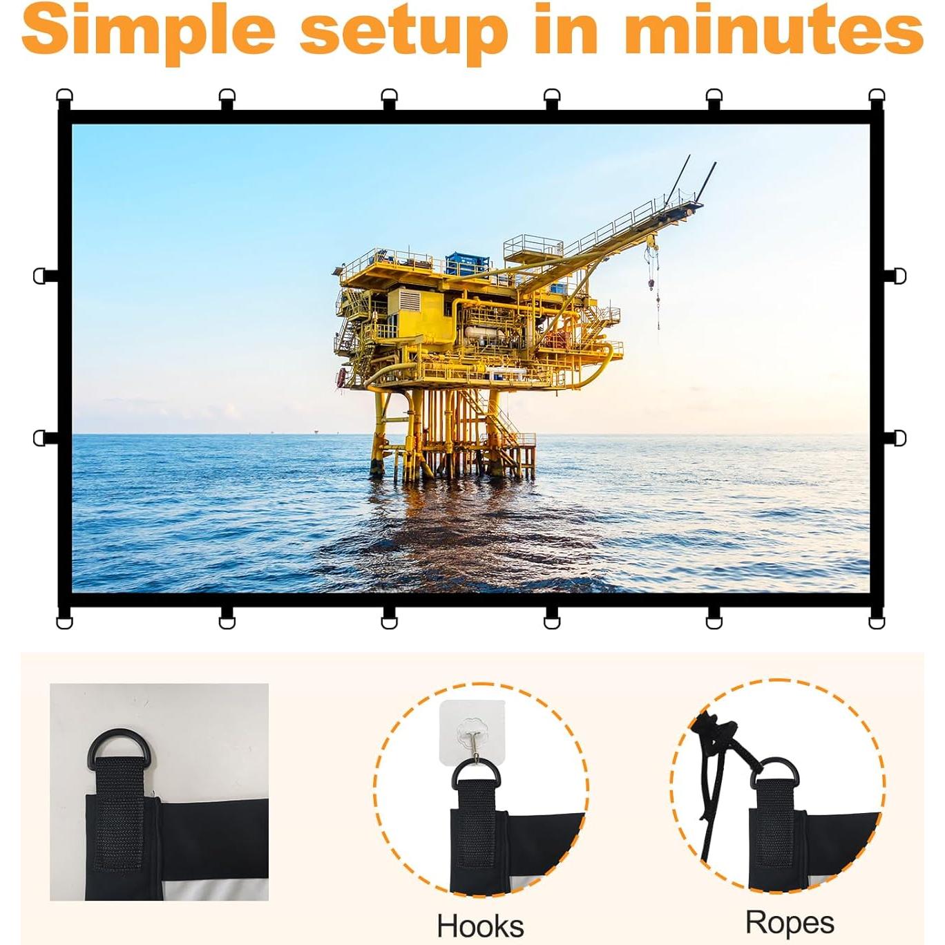 Pantalla de Proyector OKEDUO 120 Pulgadas Plegable 4K HD