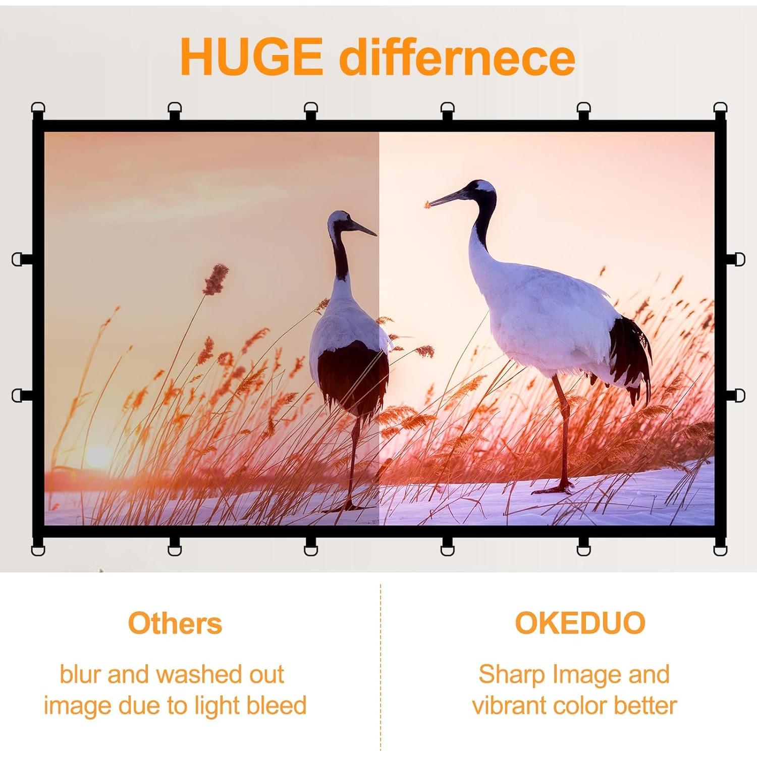 Pantalla de Proyector OKEDUO 120 Pulgadas Plegable 4K HD