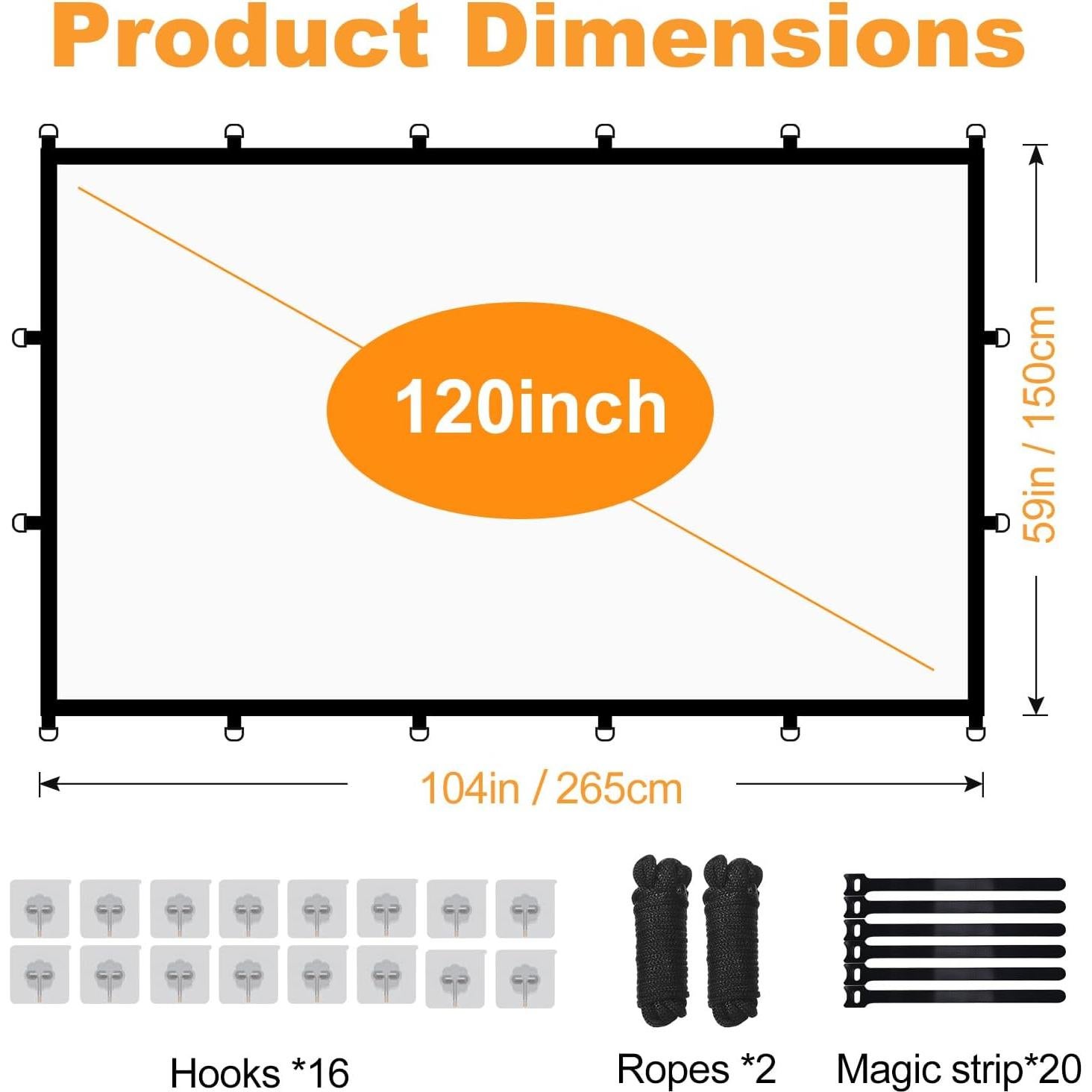 Pantalla de Proyector OKEDUO 120 Pulgadas Plegable 4K HD