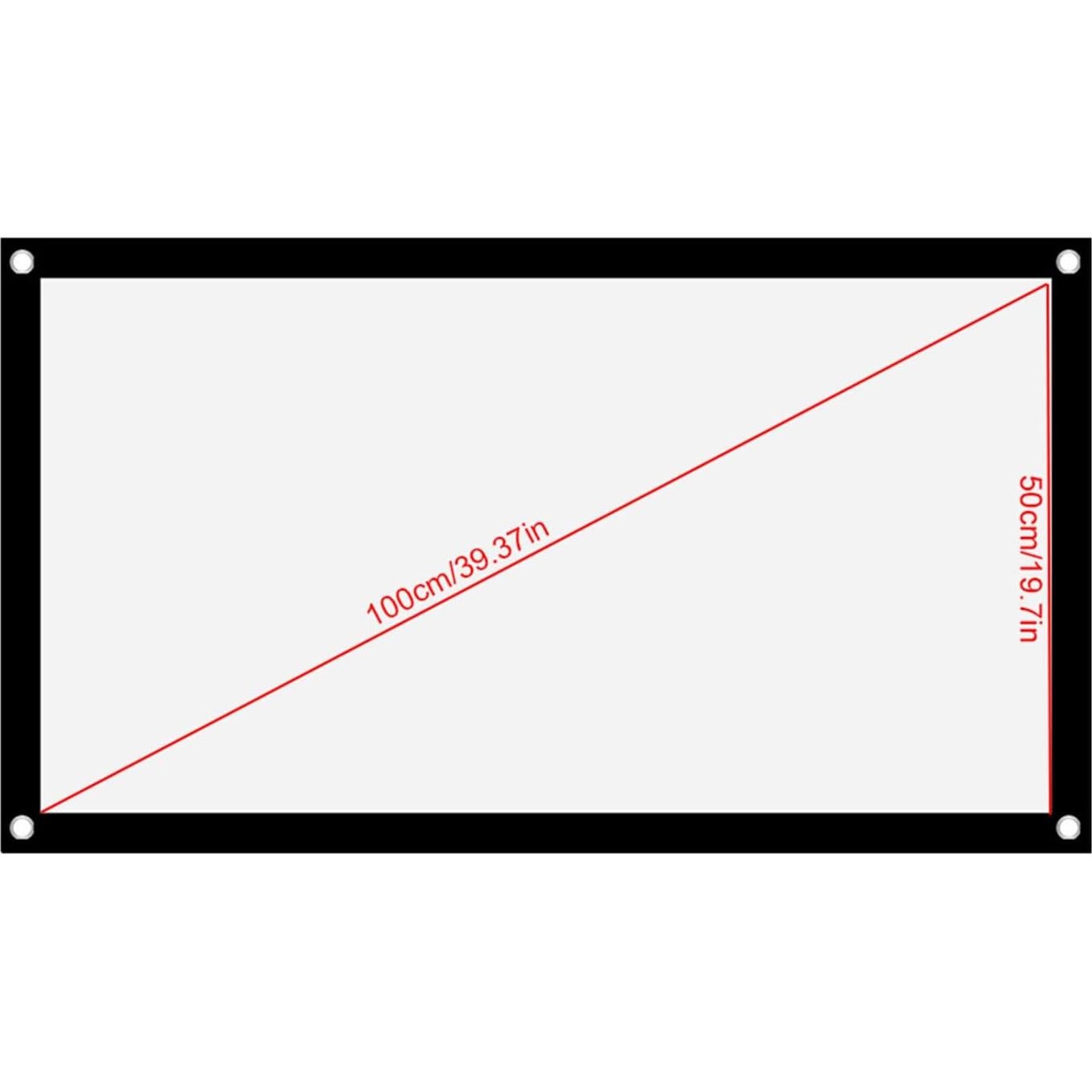 Pantalla de proyector portátil Tbest 101.6 cm blanca sin arrugas