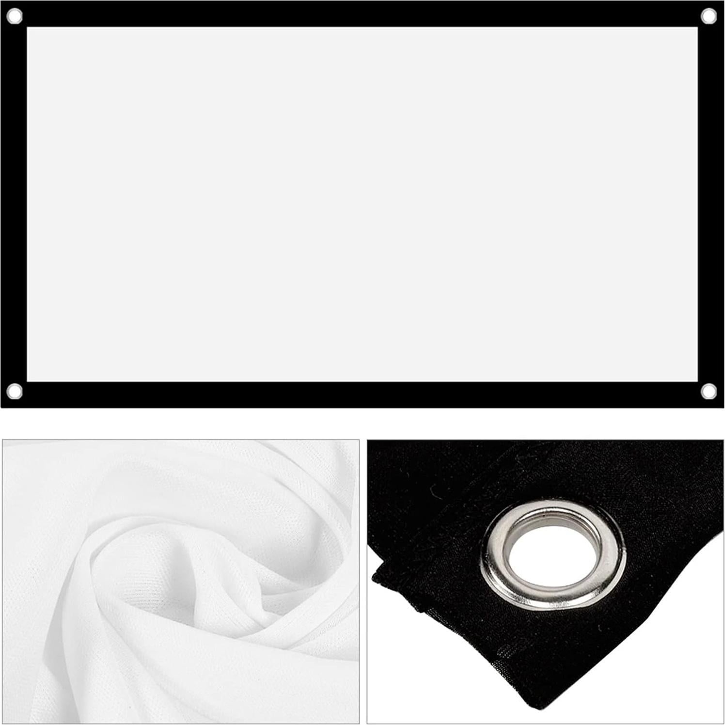 Pantalla de proyector portátil Tbest 101.6 cm blanca sin arrugas