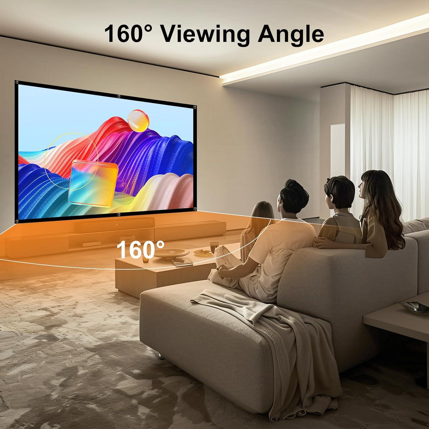 Pantalla de Proyector HAPPRUN 100" Plegable 16:9 para Cine