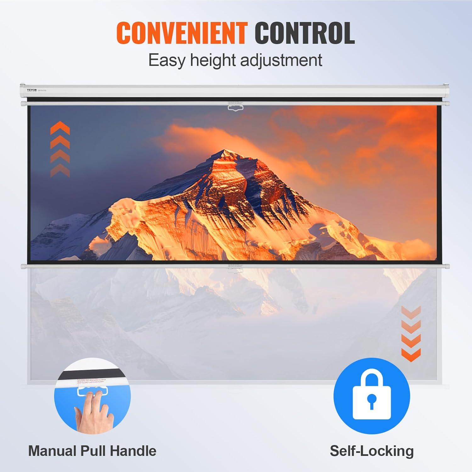 Pantalla de Proyector Manual VEVOR 100" 16:9 4K HD PVC