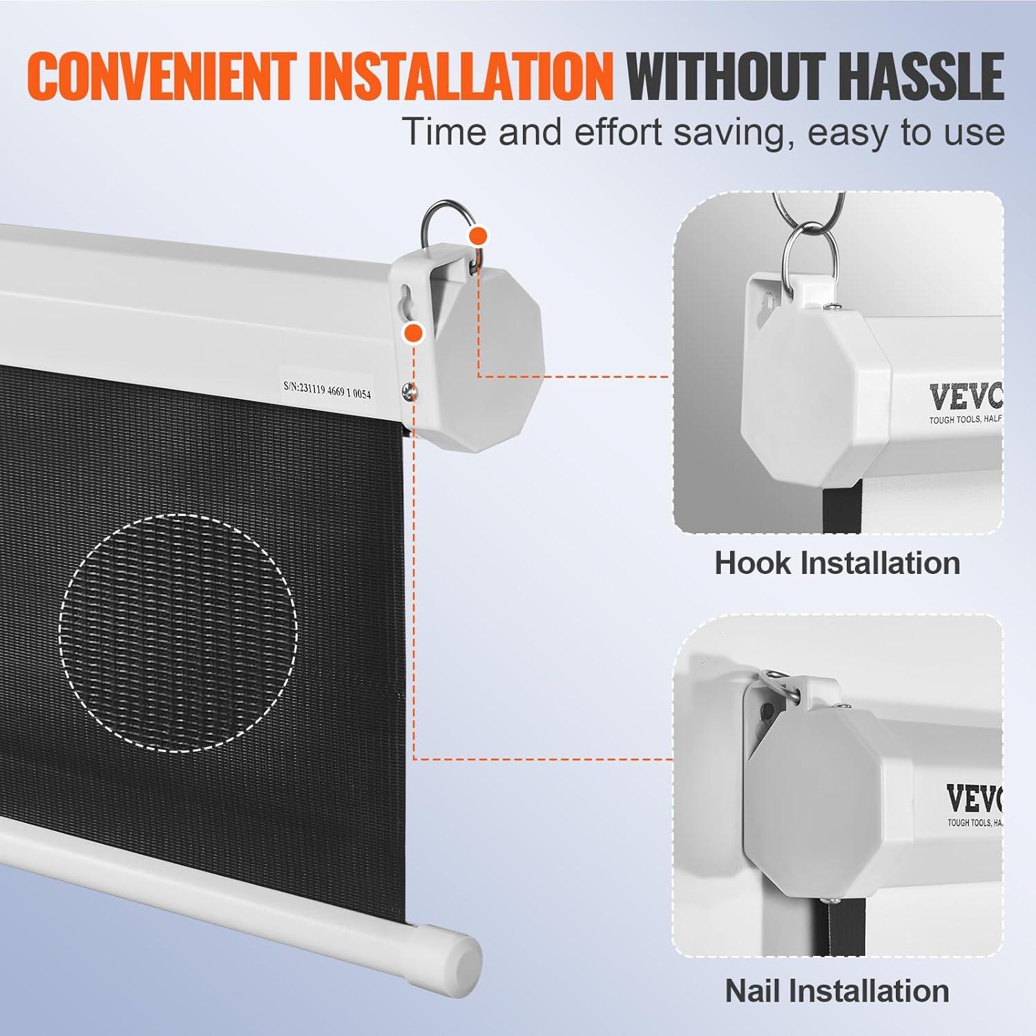 Pantalla de Proyector Manual VEVOR 100" 16:9 4K HD PVC