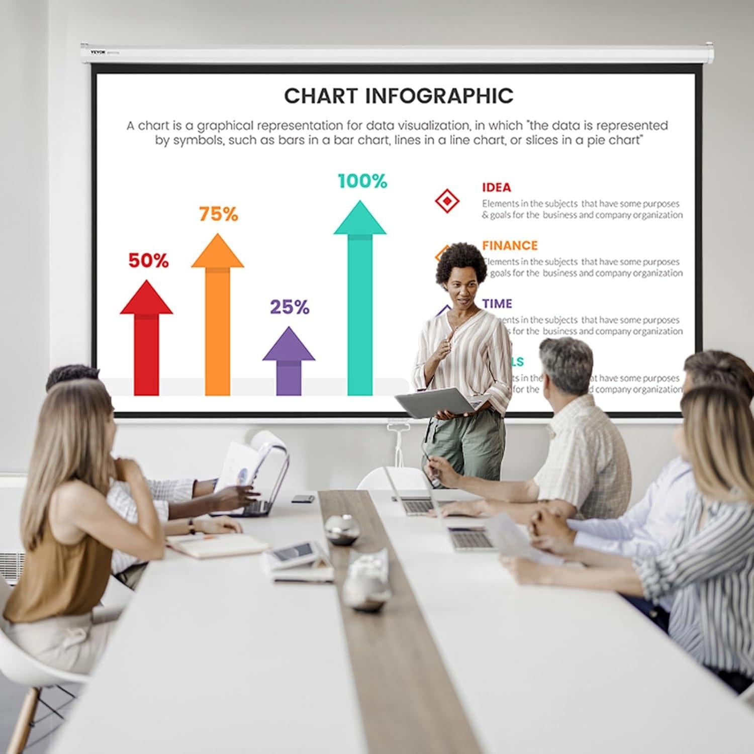 Pantalla de Proyector Manual VEVOR 100" 16:9 4K HD PVC