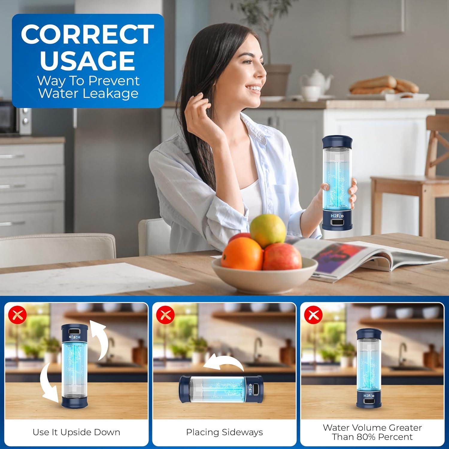 Botella de Agua H2Flo - Generador de Hidrógeno Portátil USB