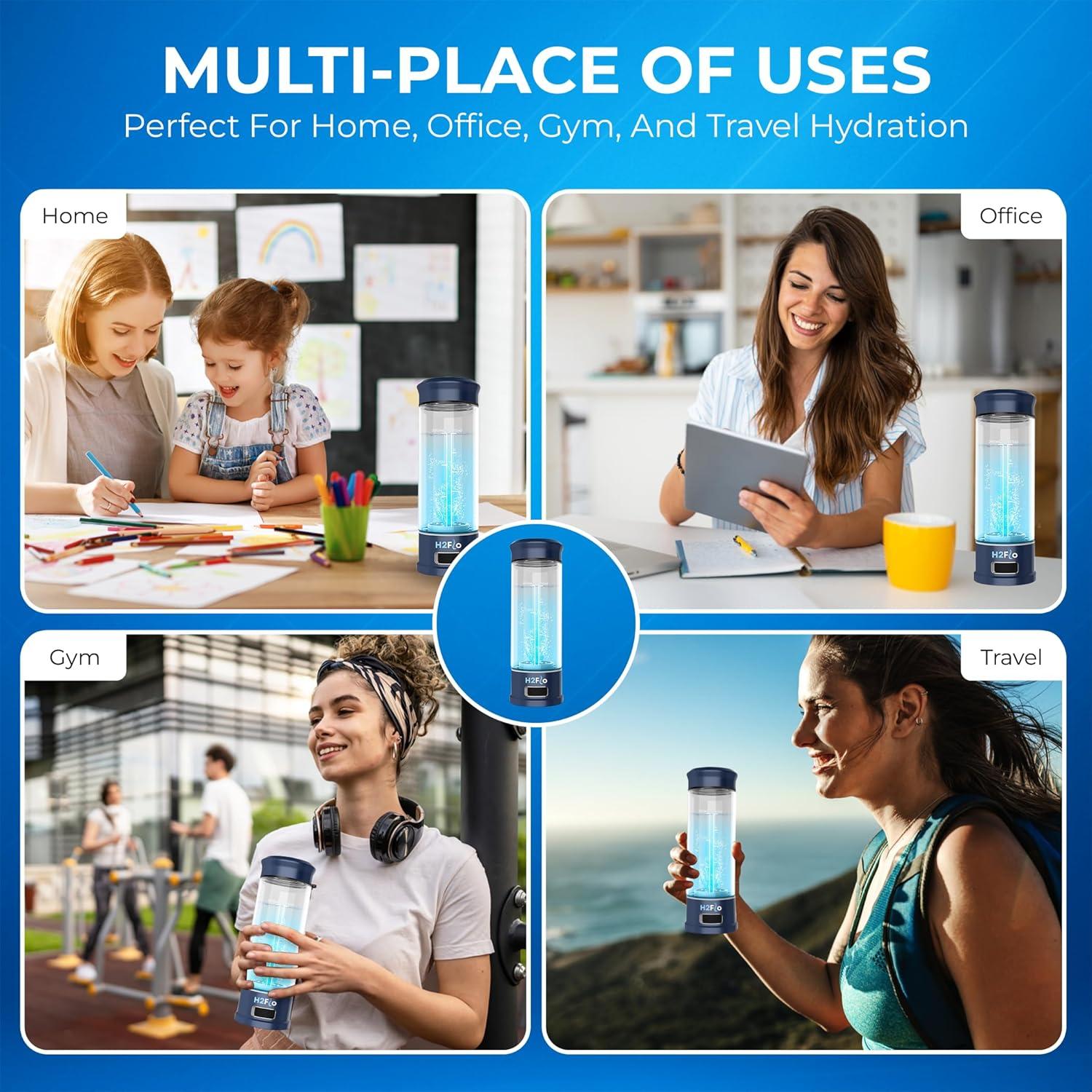 Botella de Agua H2Flo - Generador de Hidrógeno Portátil USB