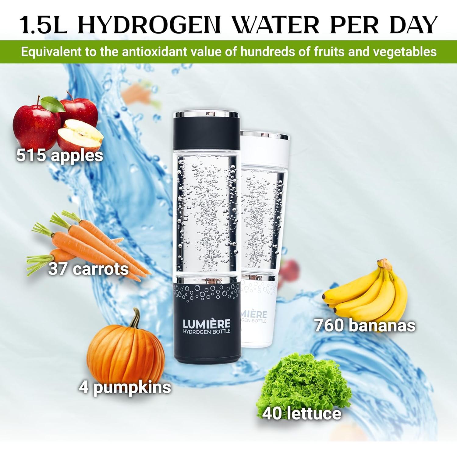 Botella de Agua Hidrógeno HydroHealth Blanca 250ml - Ionizadora Portátil