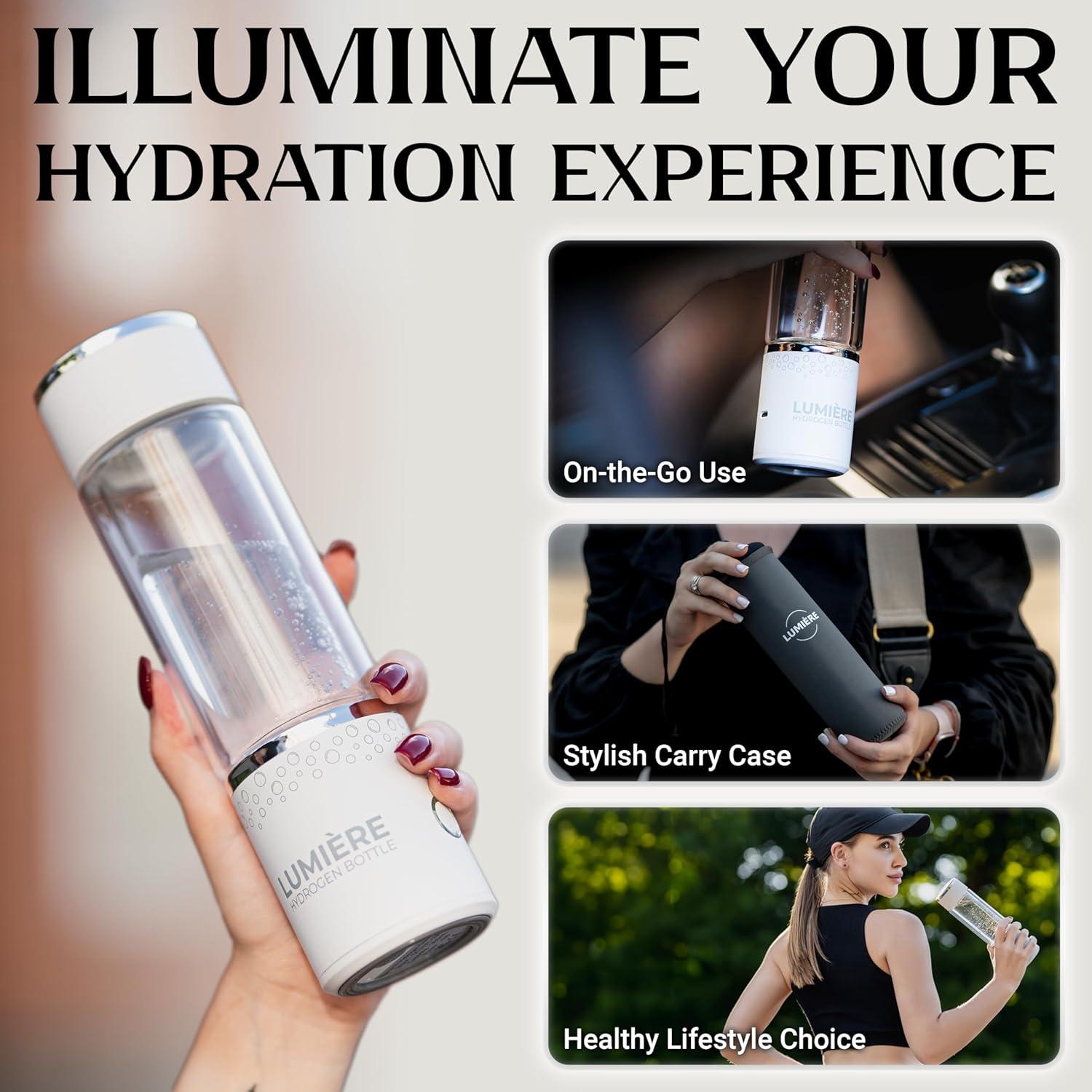 Botella de Agua Hidrógeno HydroHealth Blanca 250ml - Ionizadora Portátil