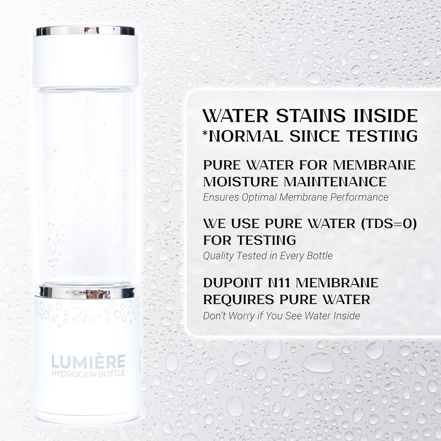 Botella de Agua Hidrógeno HydroHealth Blanca 250ml - Ionizadora Portátil