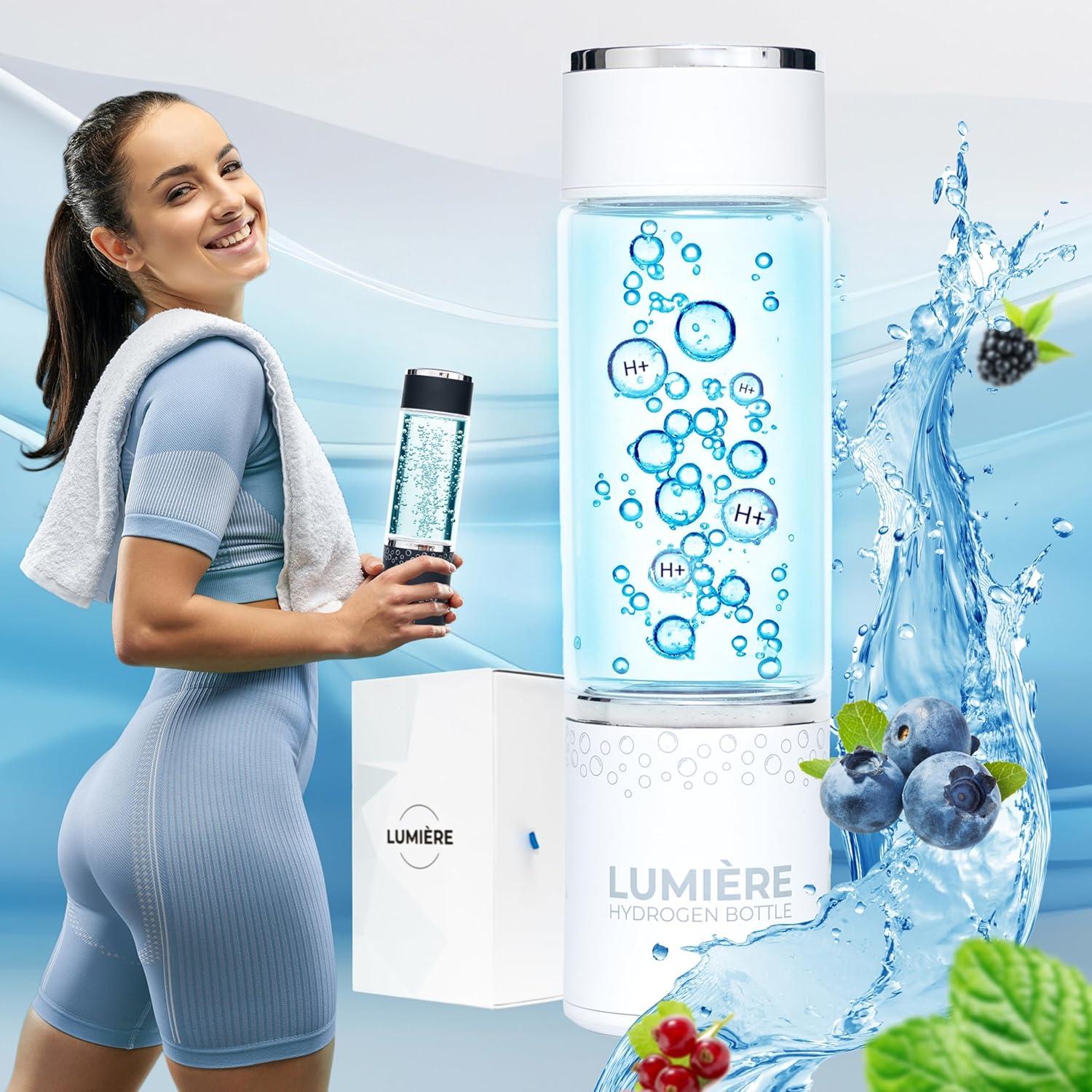 Botella de Agua Hidrógeno HydroHealth Blanca 250ml - Ionizadora Portátil