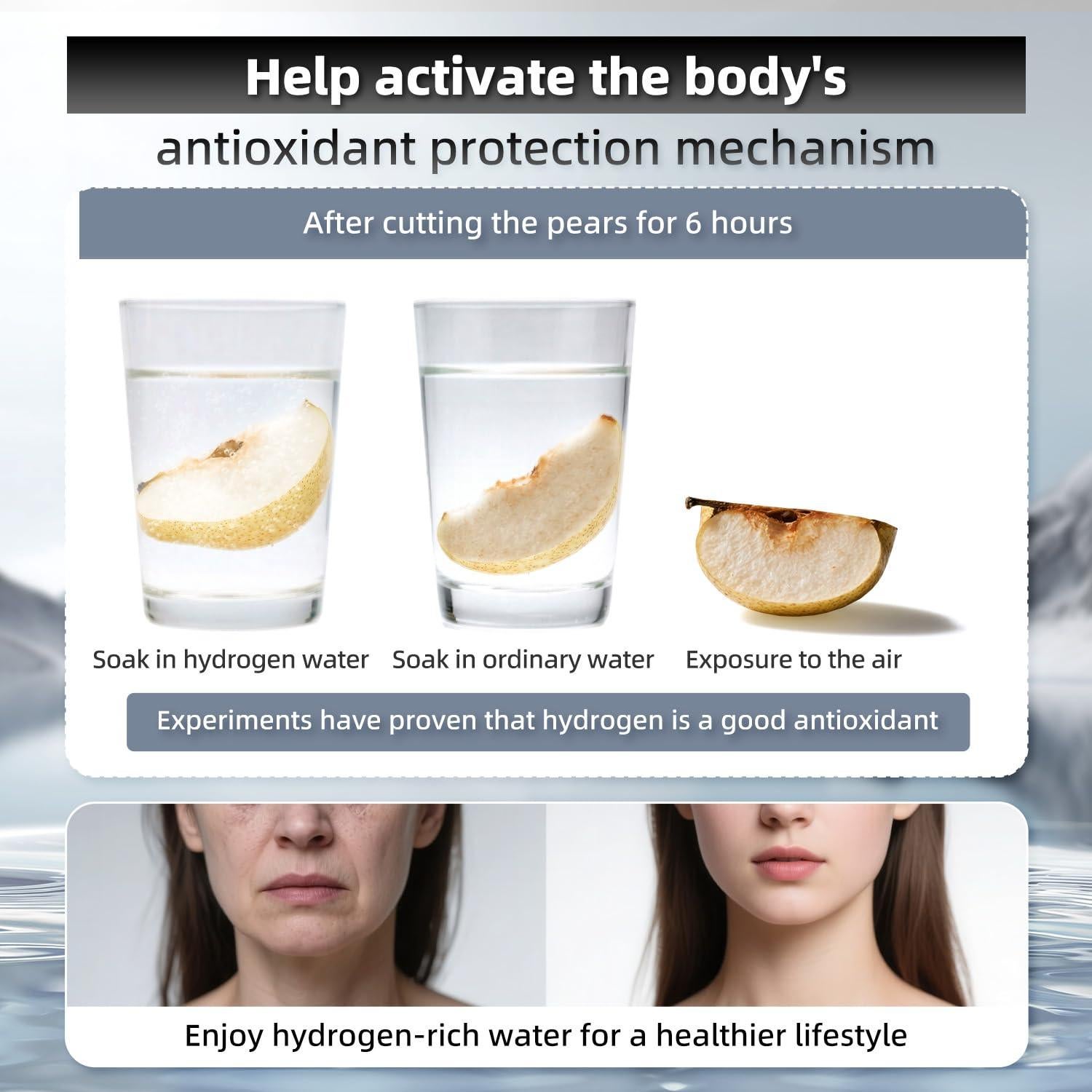 Botella de Agua de Hidrógeno Curety 303A 3 en 1 2300PPB