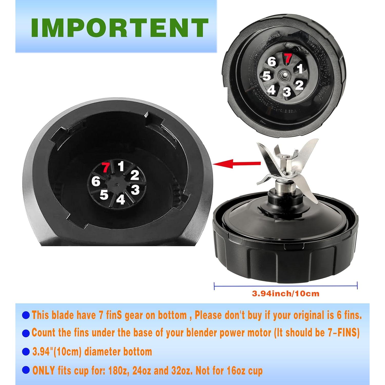 Cuchilla de licuadora Ninja 7 aletas compatible BN401 BN751