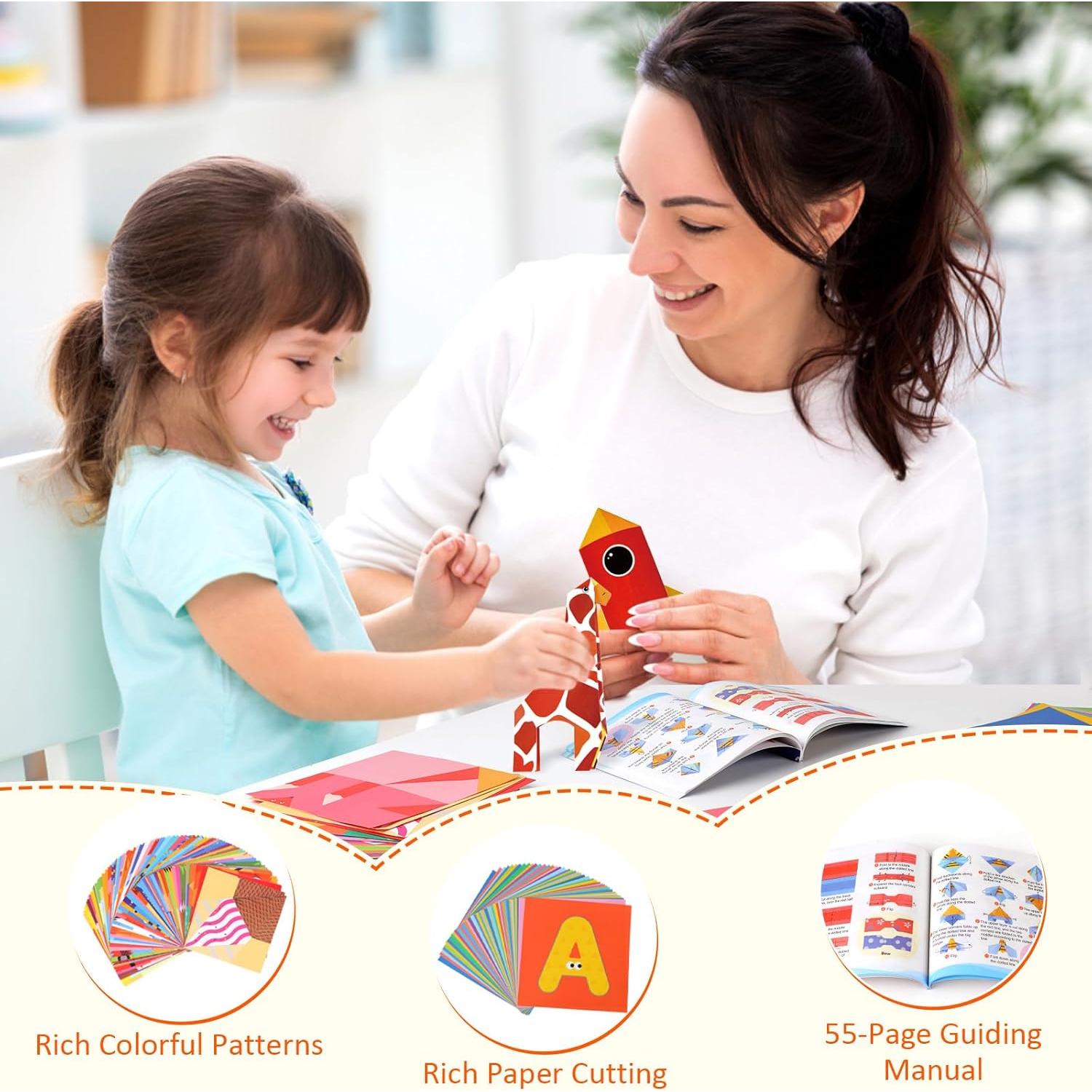 Kit de Origami para Niños Wxqfumy con 108 Piezas y Tijeras