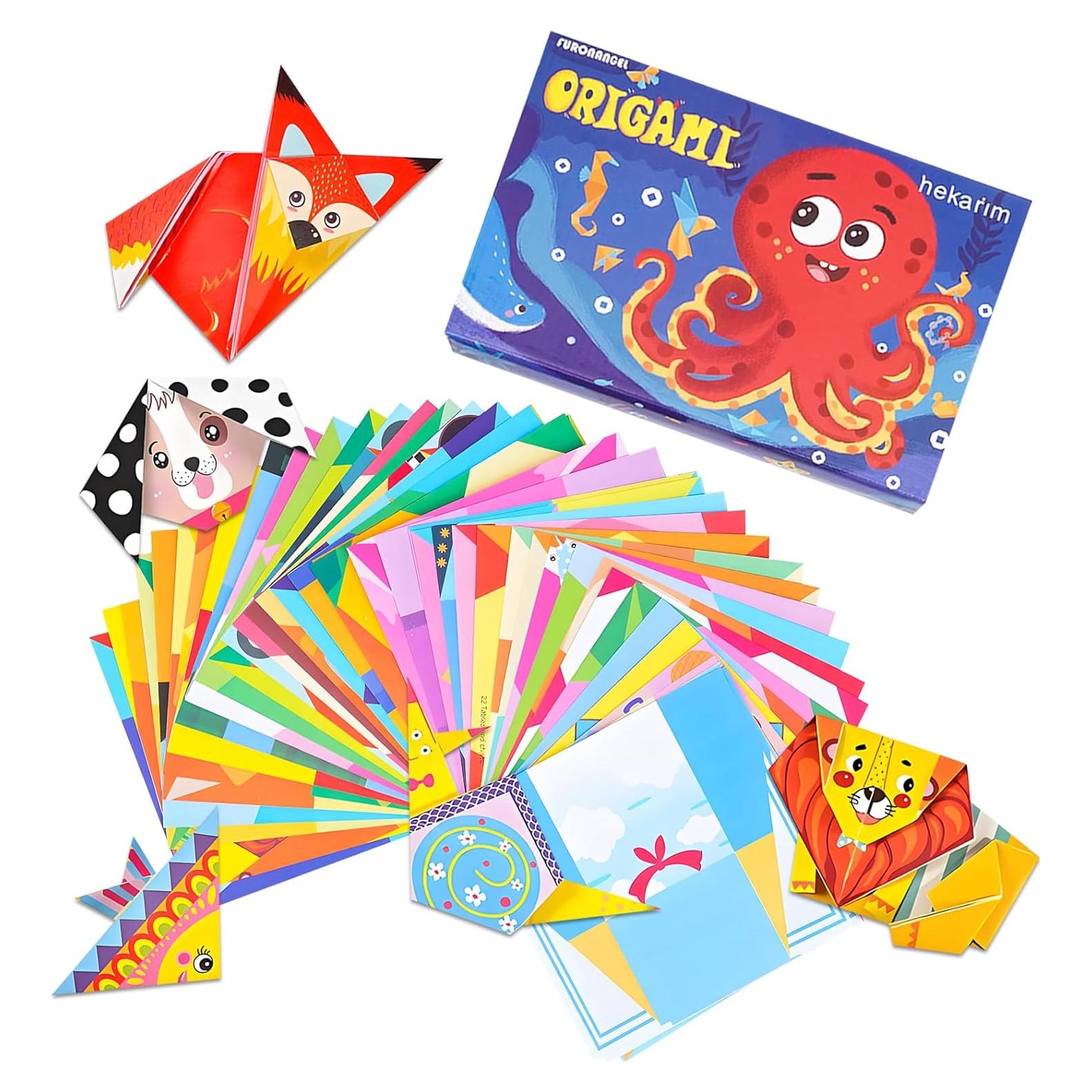 Juego de Origami Hekarim 152 Hojas Coloridas para Niños