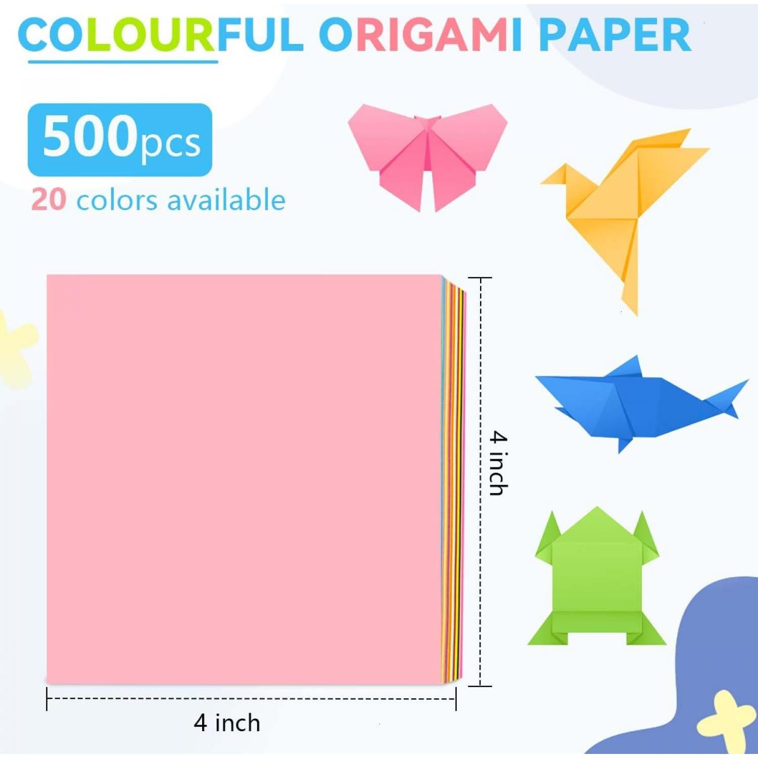 Kit de Papel de Origami SenseYo 500 Hojas 10x10 cm 20 Colores
