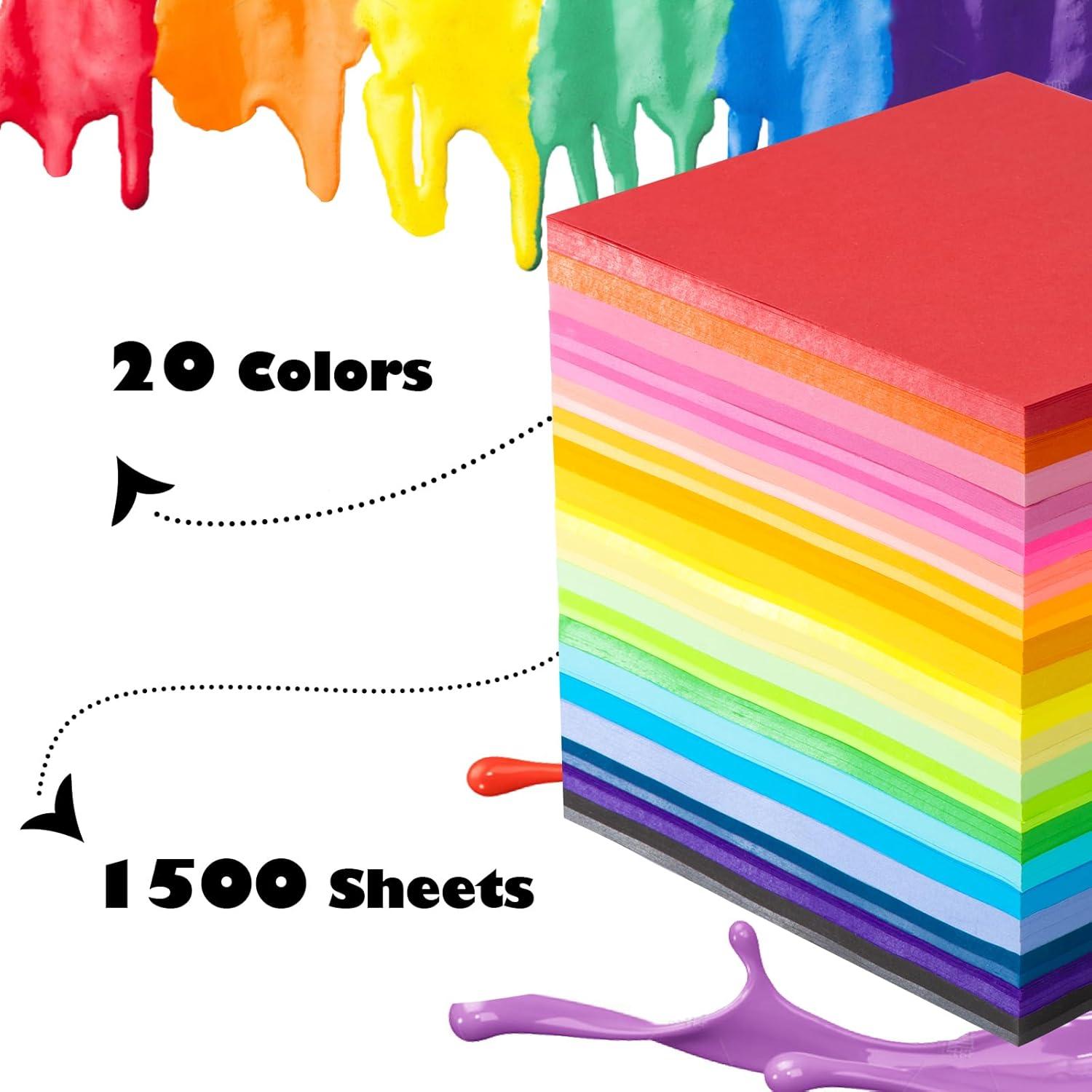 Papel de Origami Umikk 1500 Hojas 15x15 cm 20 Colores Vivos