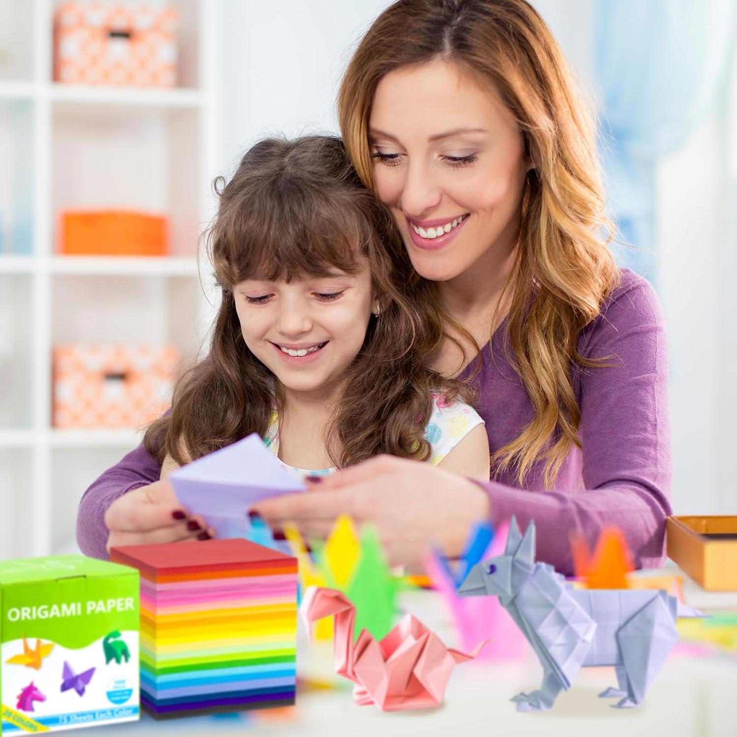 Papel de Origami Umikk 1500 Hojas 15x15 cm 20 Colores Vivos