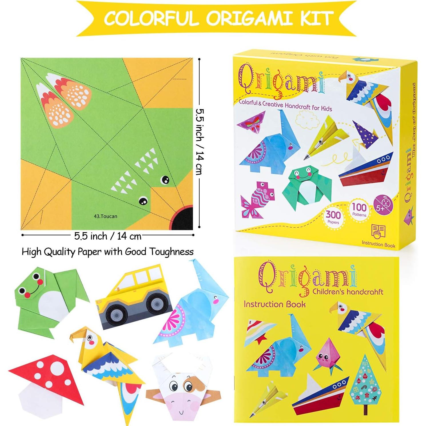 Kit de Origami para Niños WEBSUN - 300 Hojas 14x14 cm