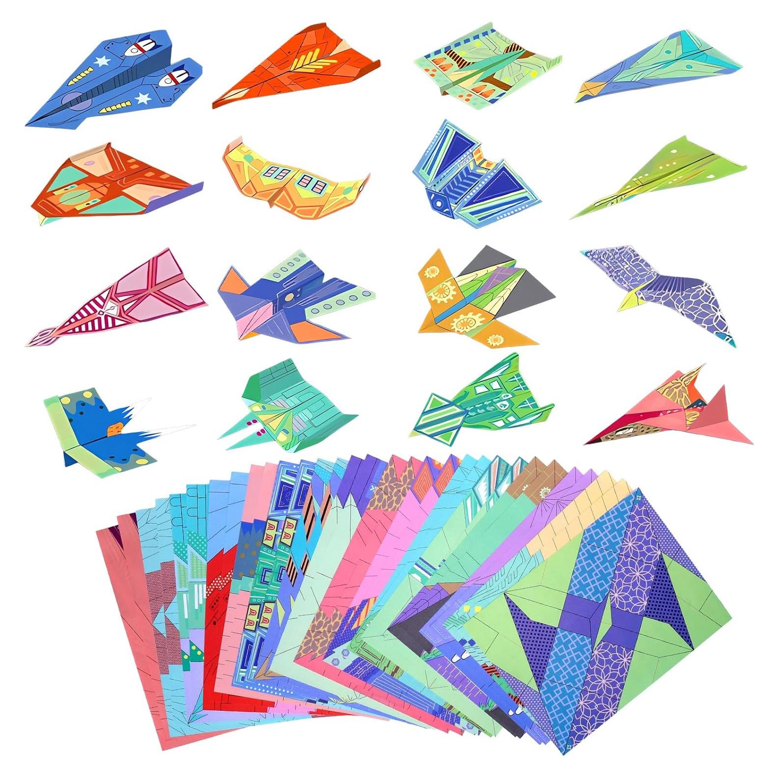 Kit de Aviones de Papel Vodolo - 16 Diseños Clásicos, 32 Hojas