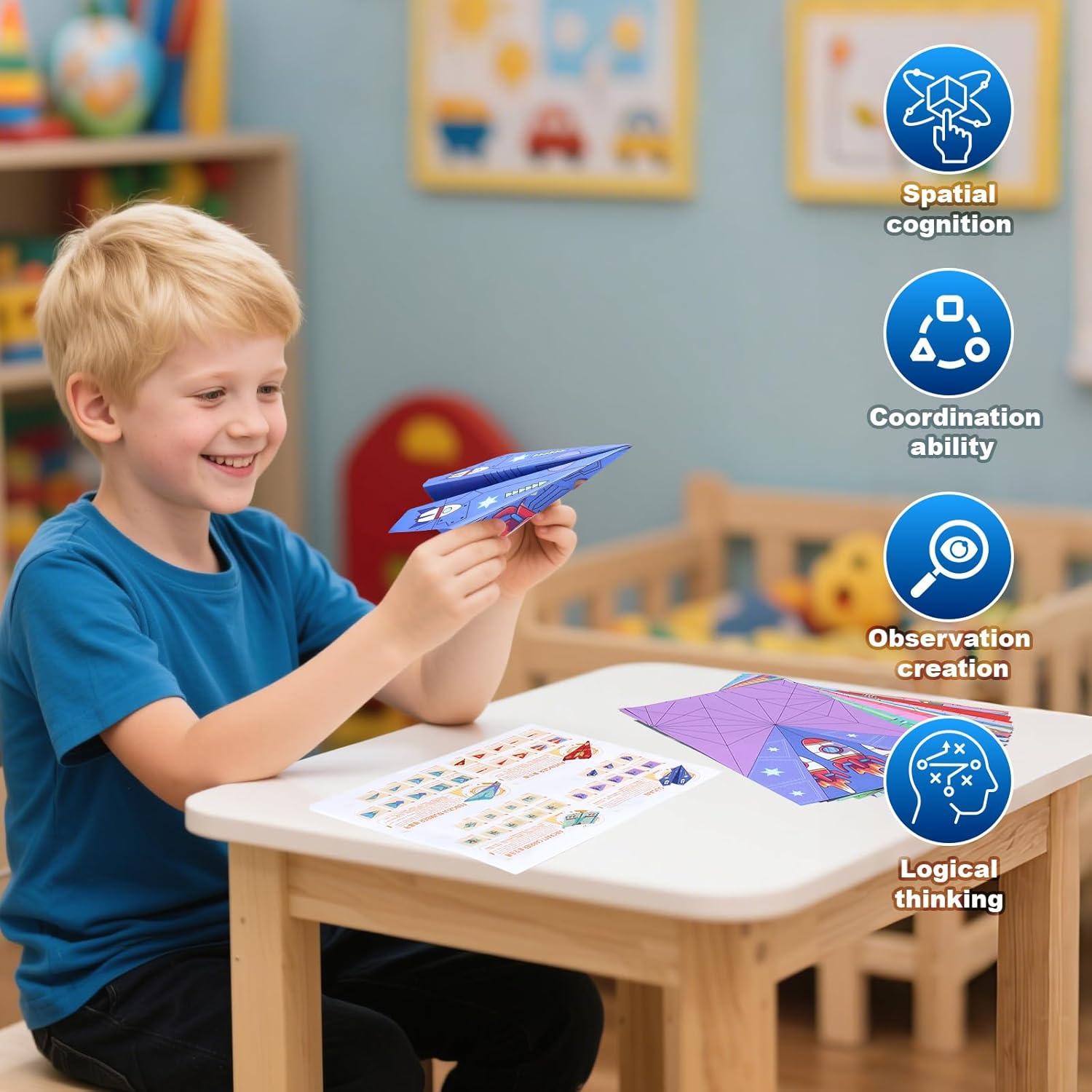 Kit de Aviones de Papel Vodolo - 16 Diseños Clásicos, 32 Hojas