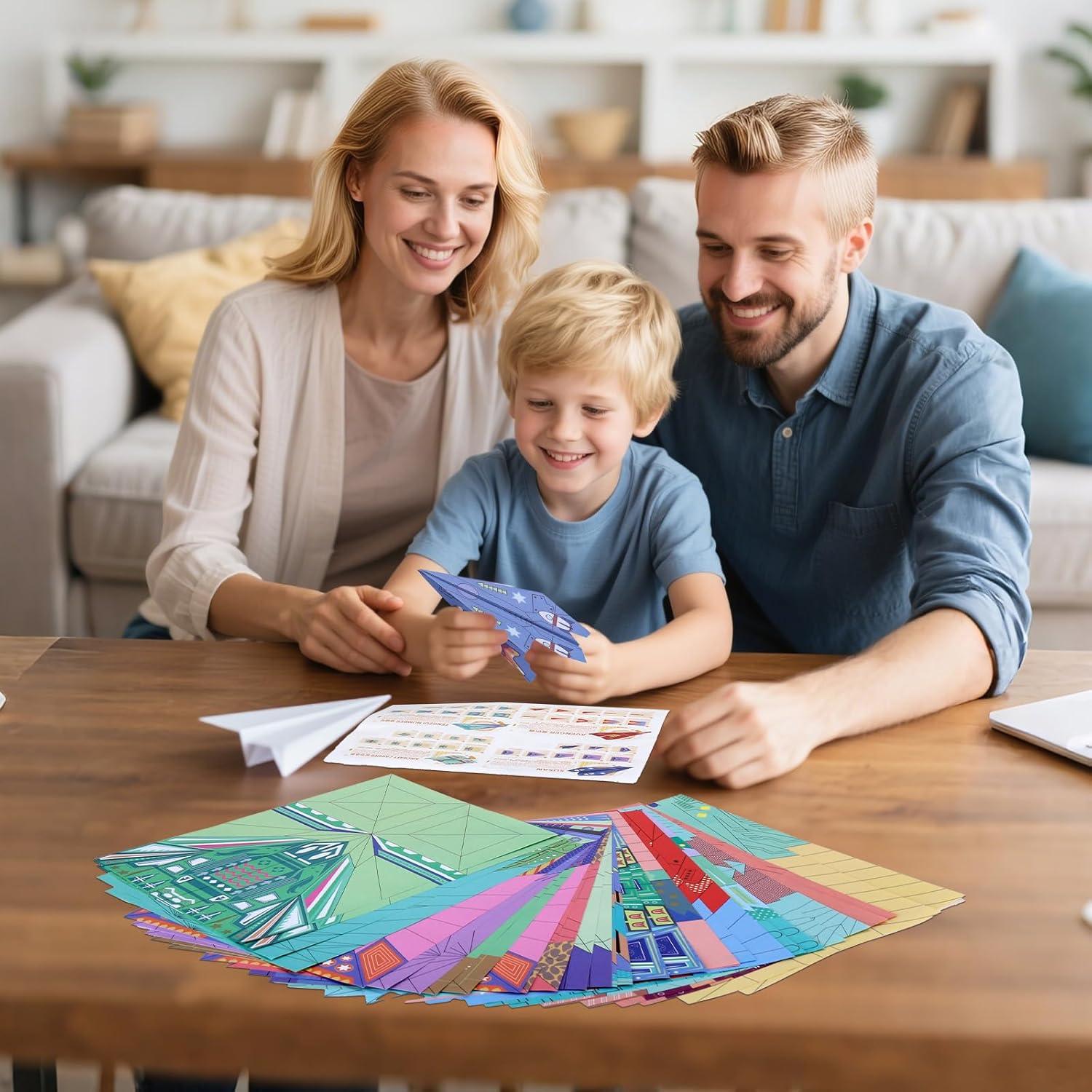 Kit de Aviones de Papel Vodolo - 16 Diseños Clásicos, 32 Hojas