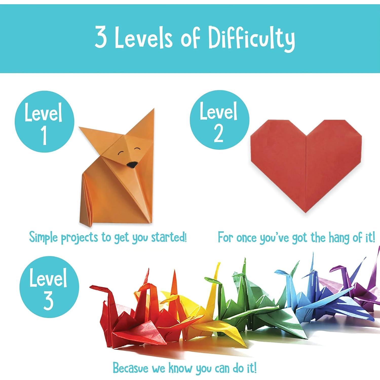 Kit de Origami Open The Joy - 150 Papeles de 80g y Libro