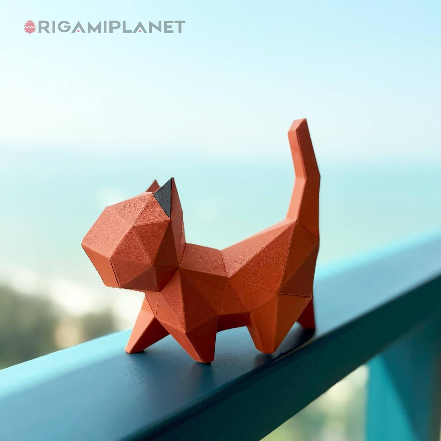 Kit de Manualidades Origami 3D Gatito Caminante Naranja ORIGAMIPLANET