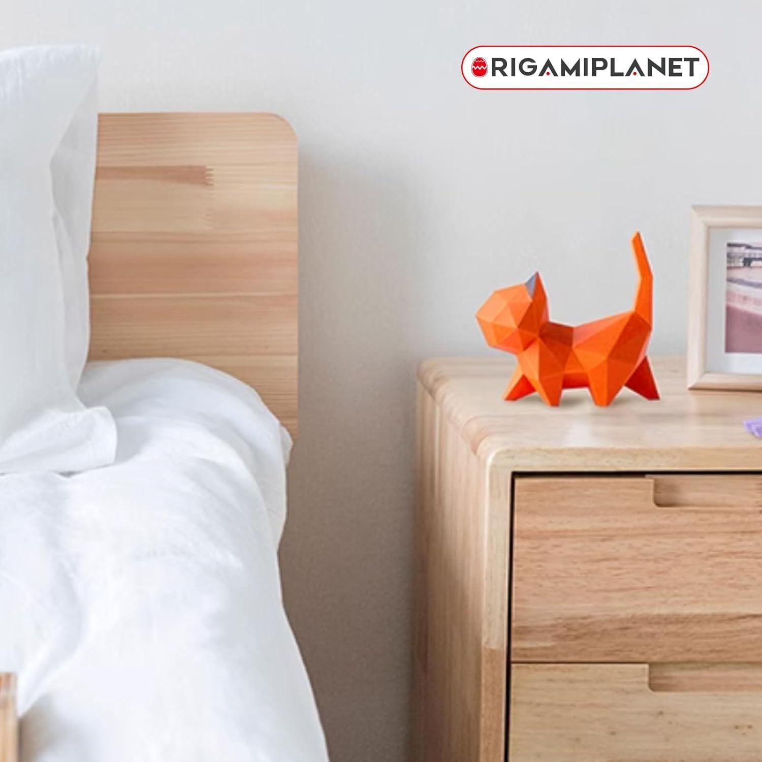 Kit de Manualidades Origami 3D Gatito Caminante Naranja ORIGAMIPLANET