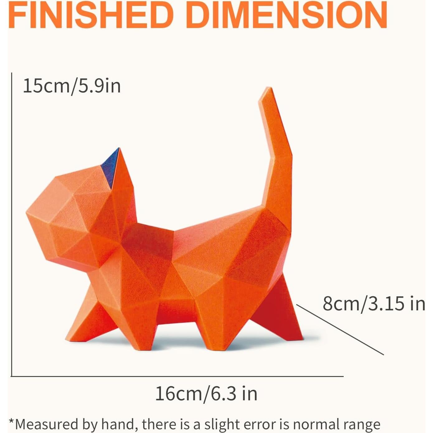 Kit de Manualidades Origami 3D Gatito Caminante Naranja ORIGAMIPLANET