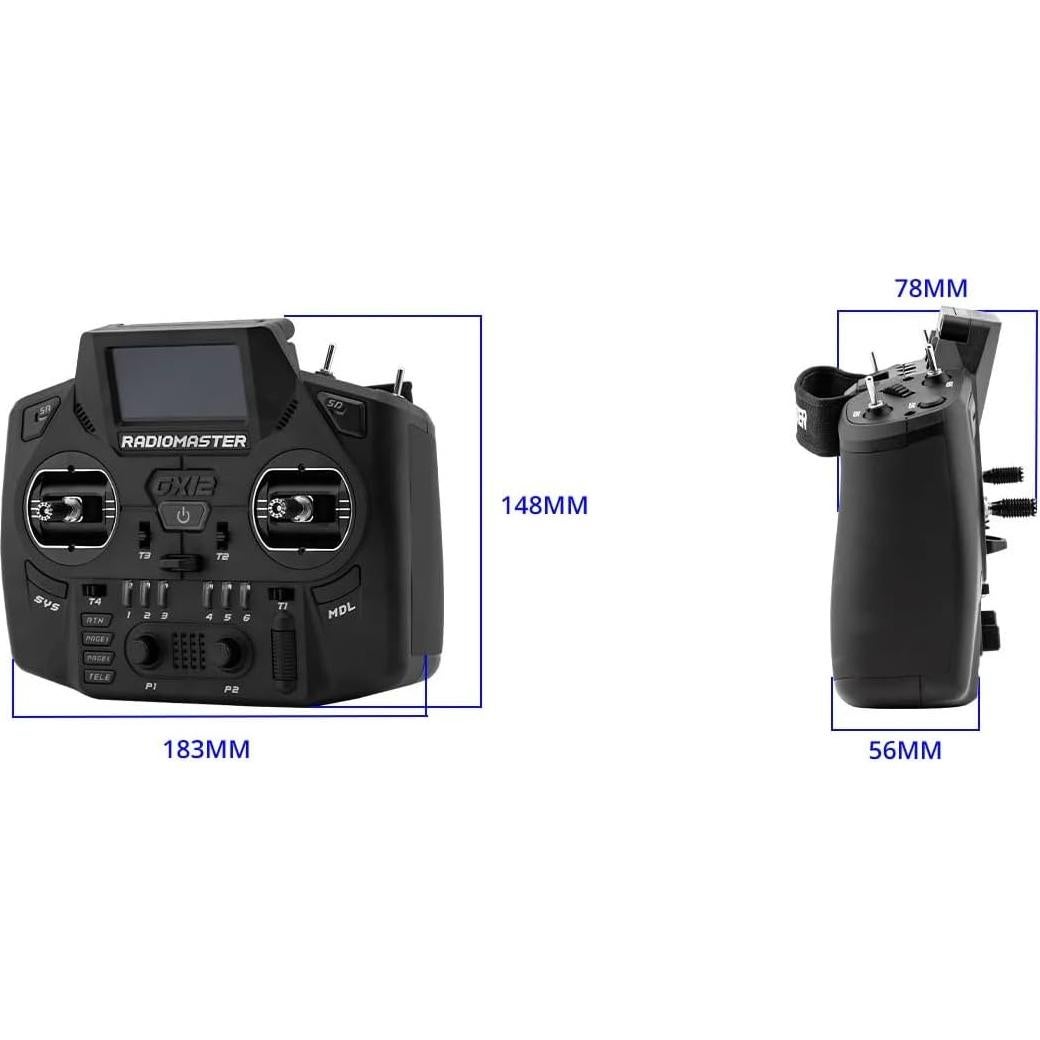 Control Remoto RadioMaster GX12 1000Hz 3D Gimbal Digital